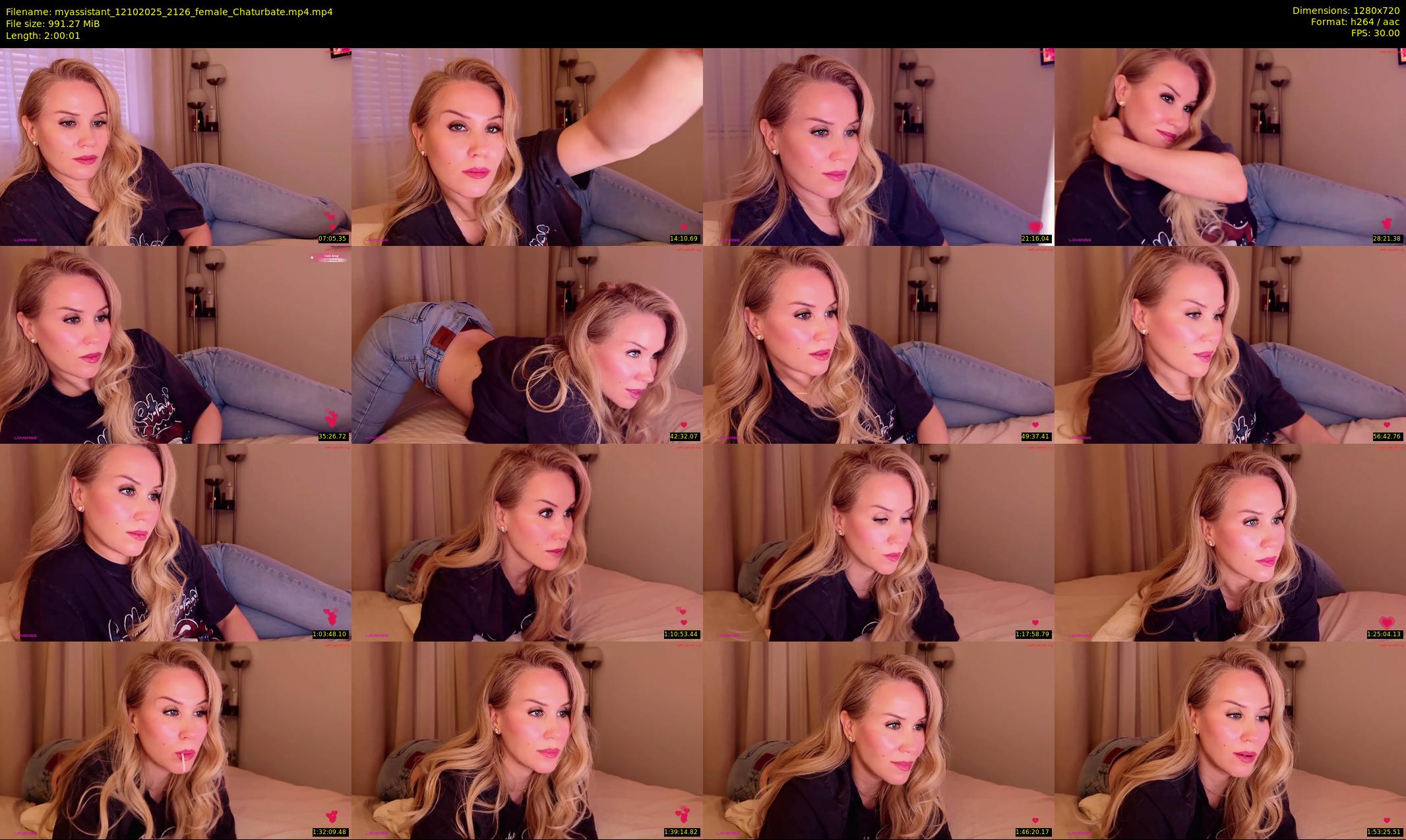 myassistant — 121 minute Chaturbate female cam show recording, 720p, Oct 12, 2025