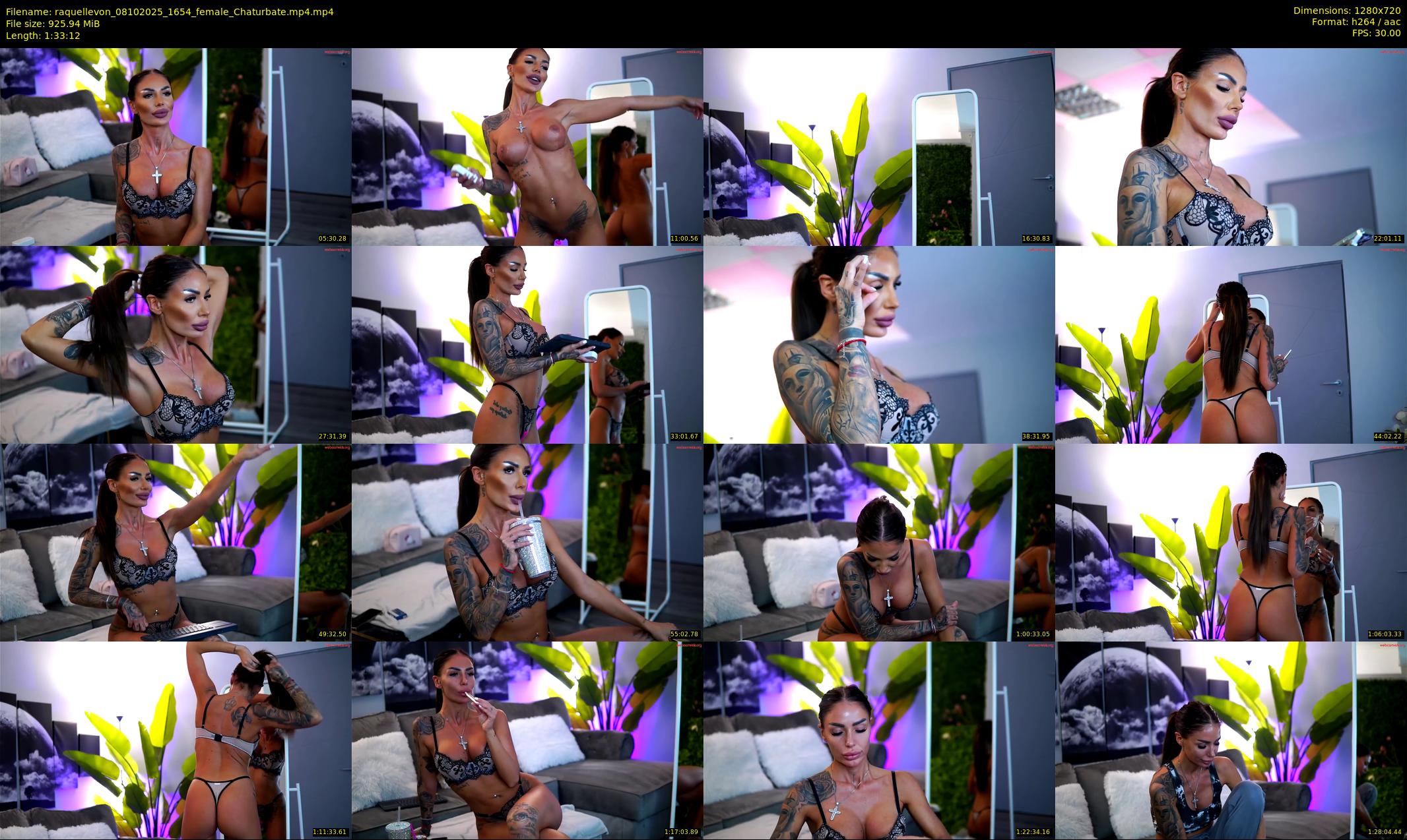raquellevon — 94 minute Chaturbate female cam show recording, 720p, Oct 8, 2025