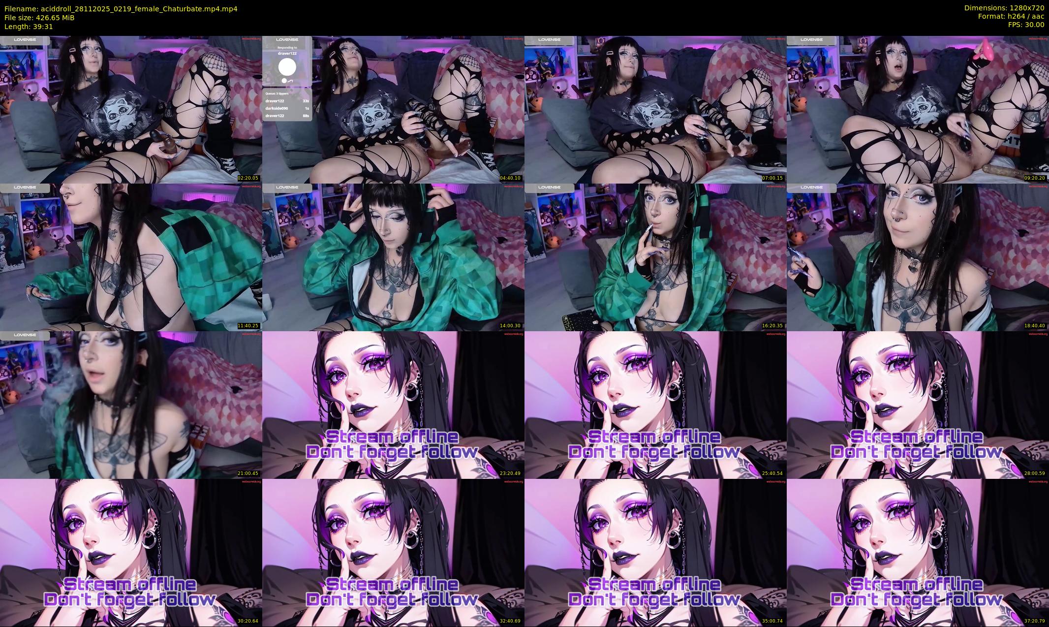 aciddroll — 40 minute Chaturbate female cam show recording, 720p, Nov 28, 2025