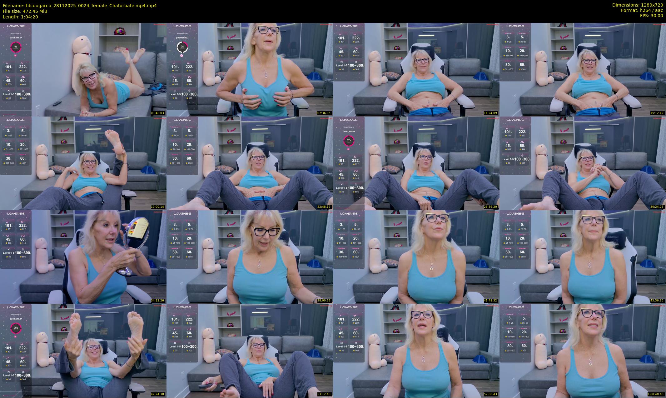 fitcougarcb — 65 minute Chaturbate female cam show recording, 720p, Nov 28, 2025