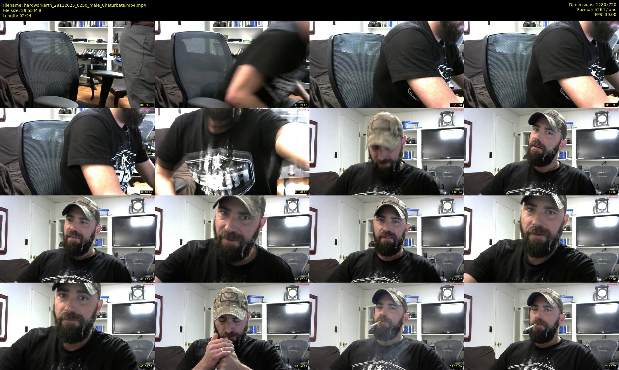 hardworkertn — 3 minute Chaturbate male cam show recording, 720p, Nov 28, 2025