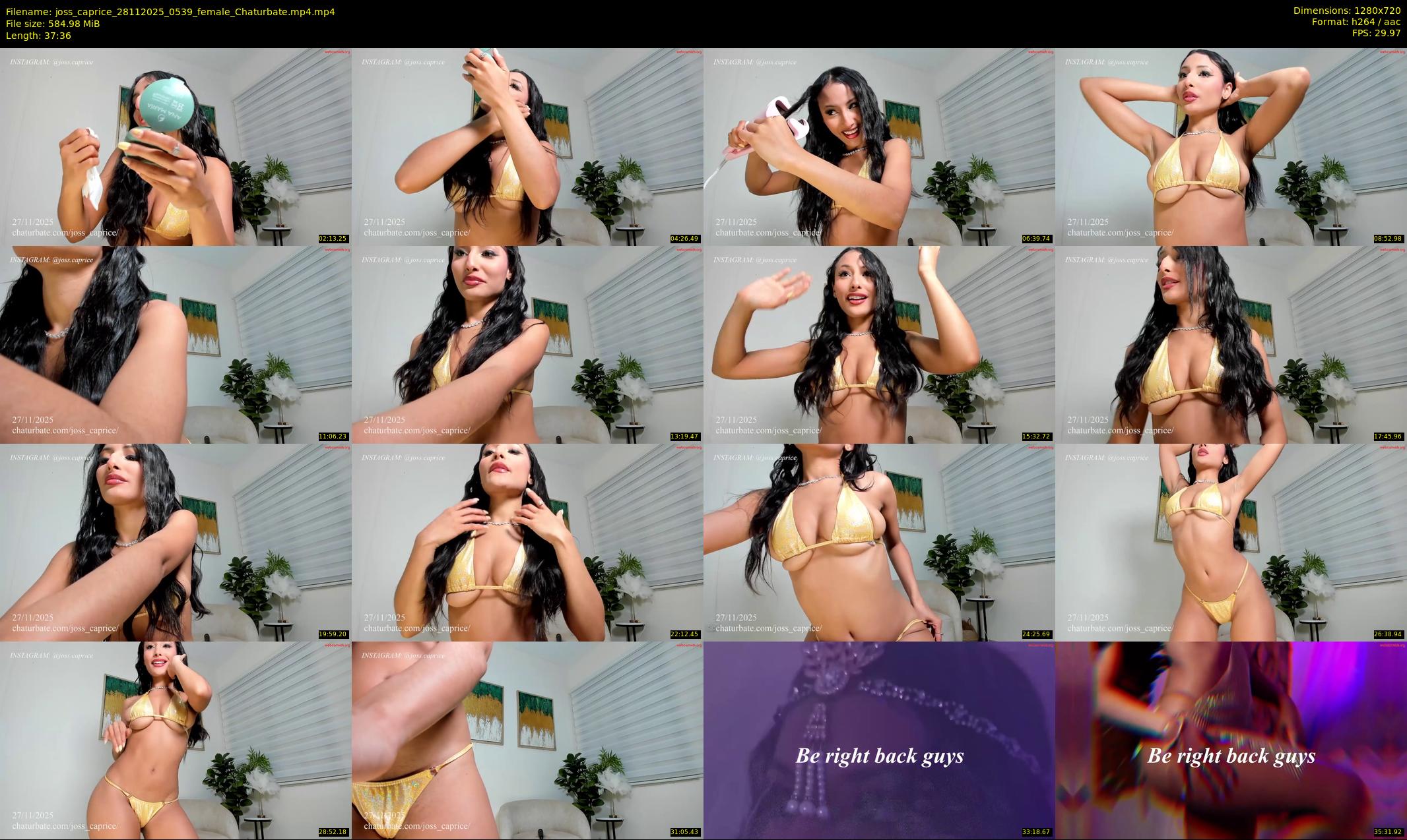 joss_caprice — 38 minute Chaturbate female cam show recording, 720p, Nov 28, 2025