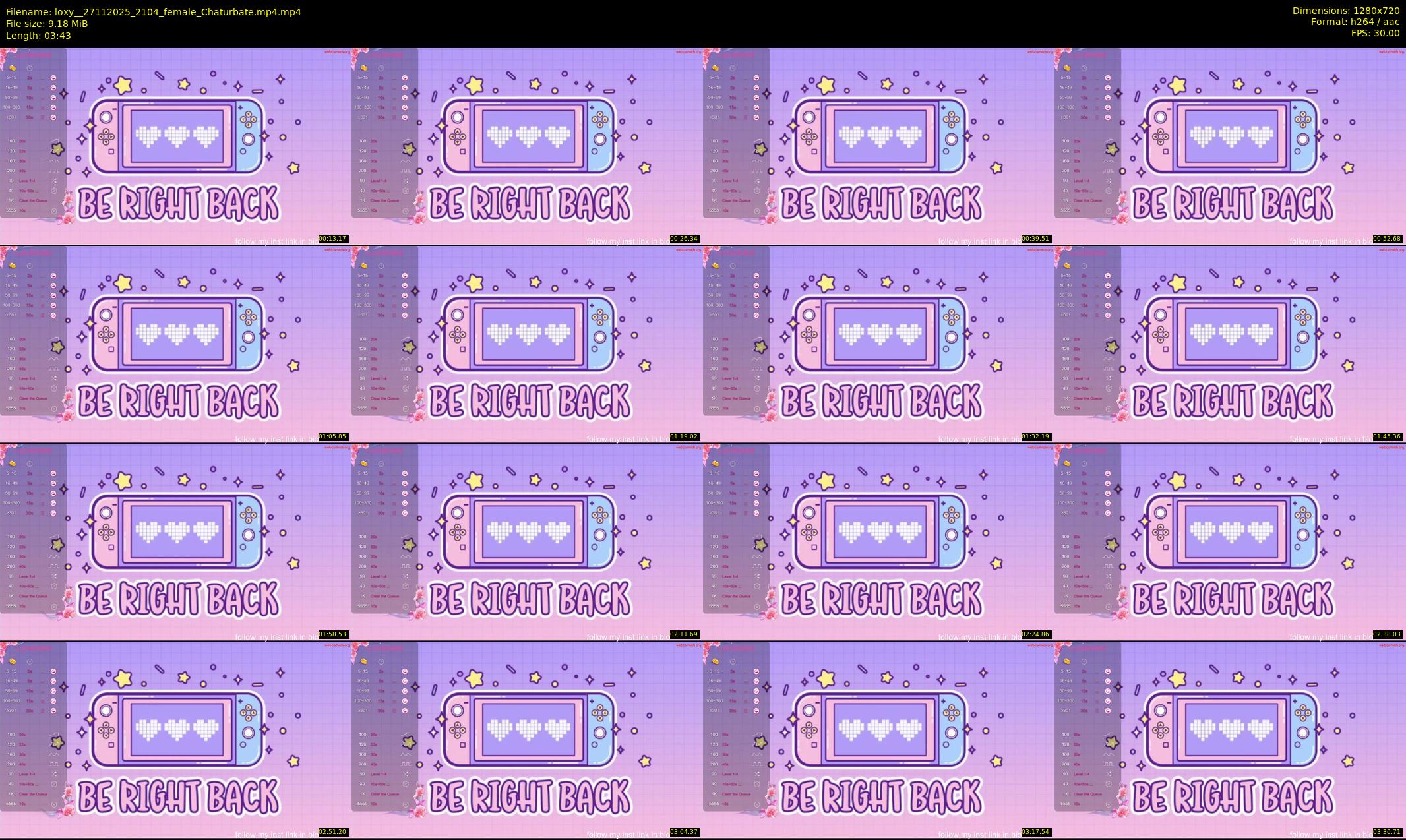 loxy_ — 4 minute Chaturbate female cam show recording, 720p, Nov 27, 2025