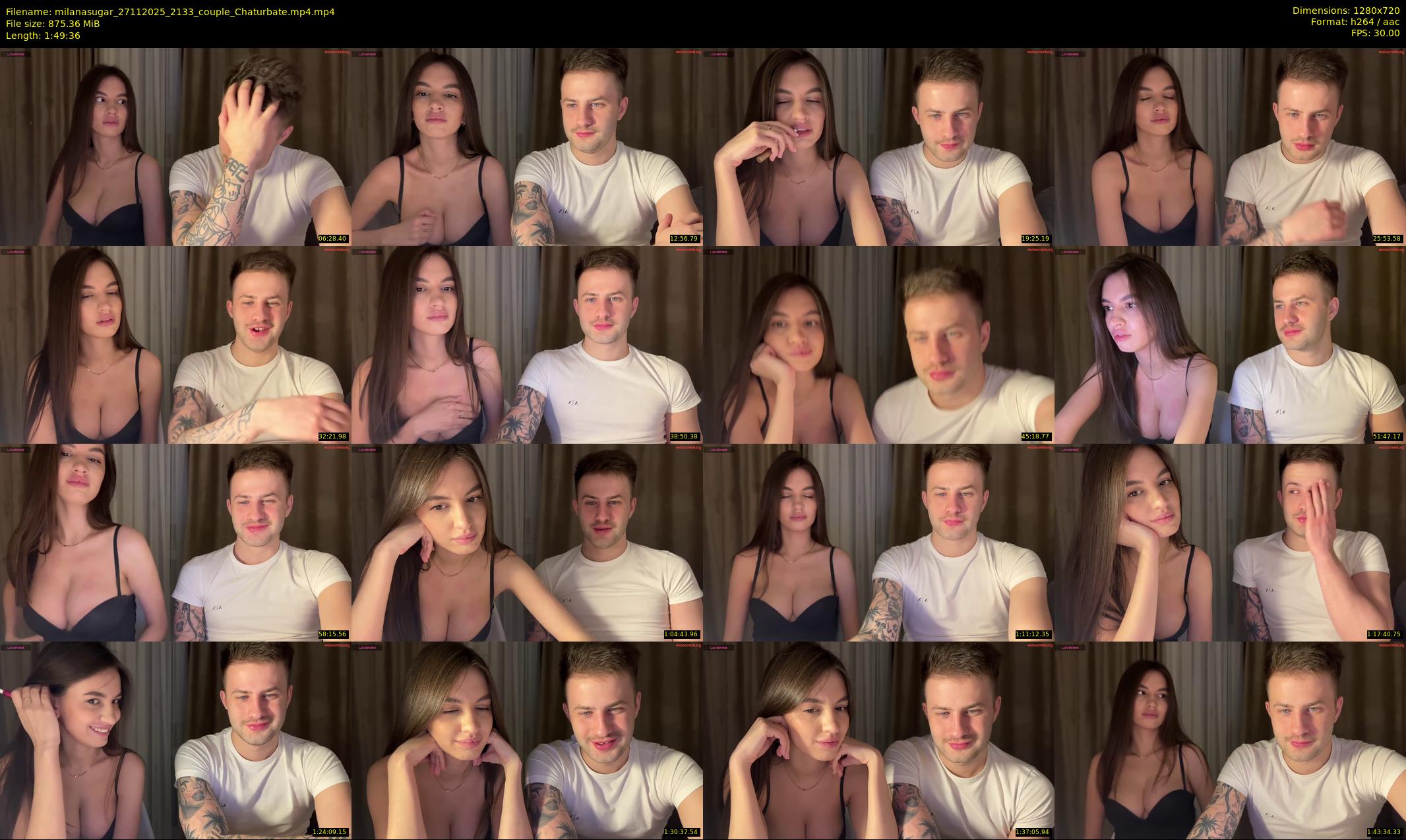 milanasugar — 110 minute Chaturbate couple cam show recording, 720p, Nov 27, 2025