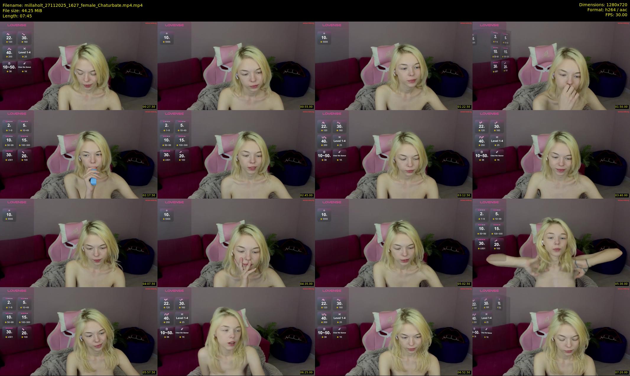 millaholt — 8 minute Chaturbate female cam show recording, 720p, Nov 27, 2025