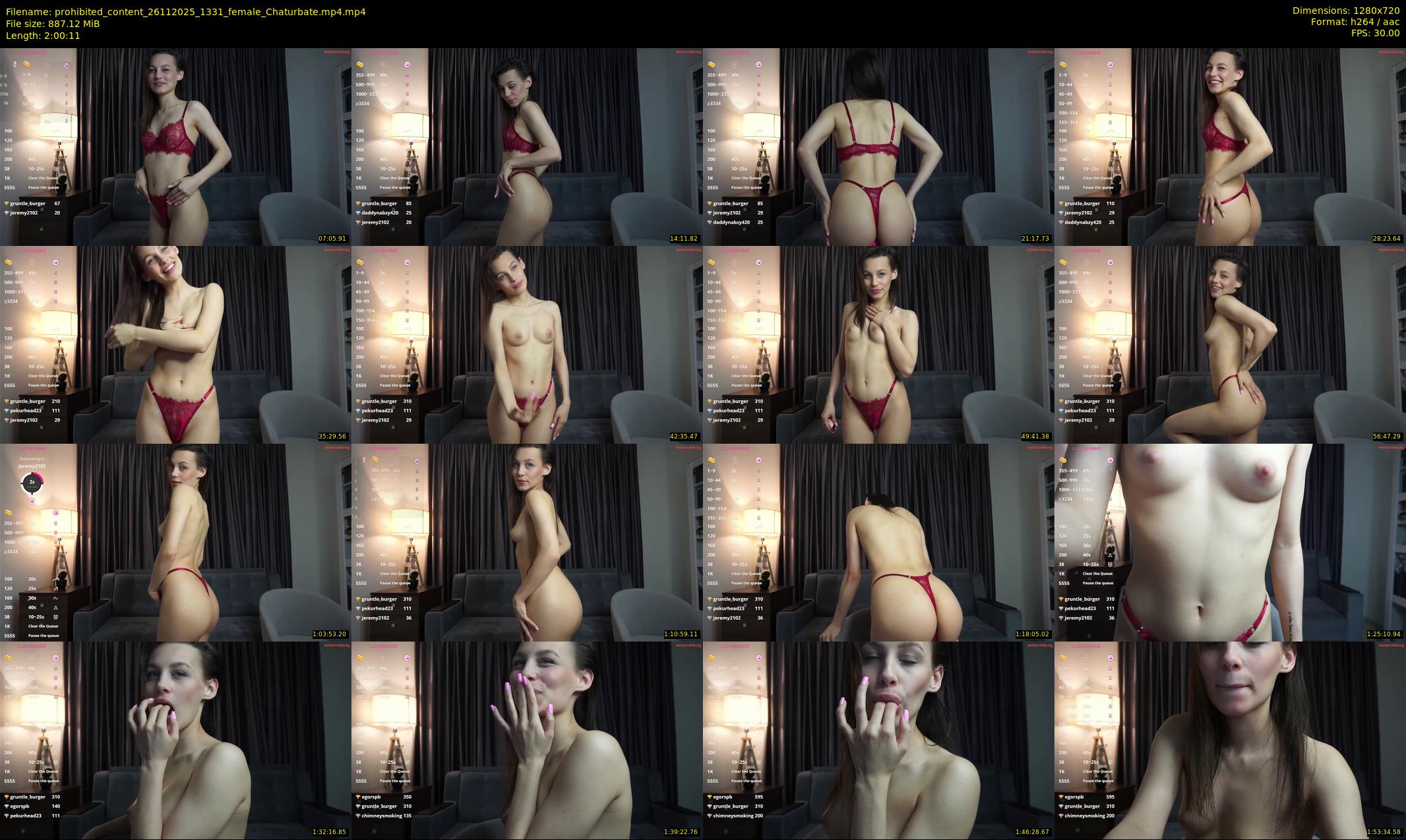 prohibited_content — 121 minute Chaturbate female cam show recording, 720p, Nov 26, 2025