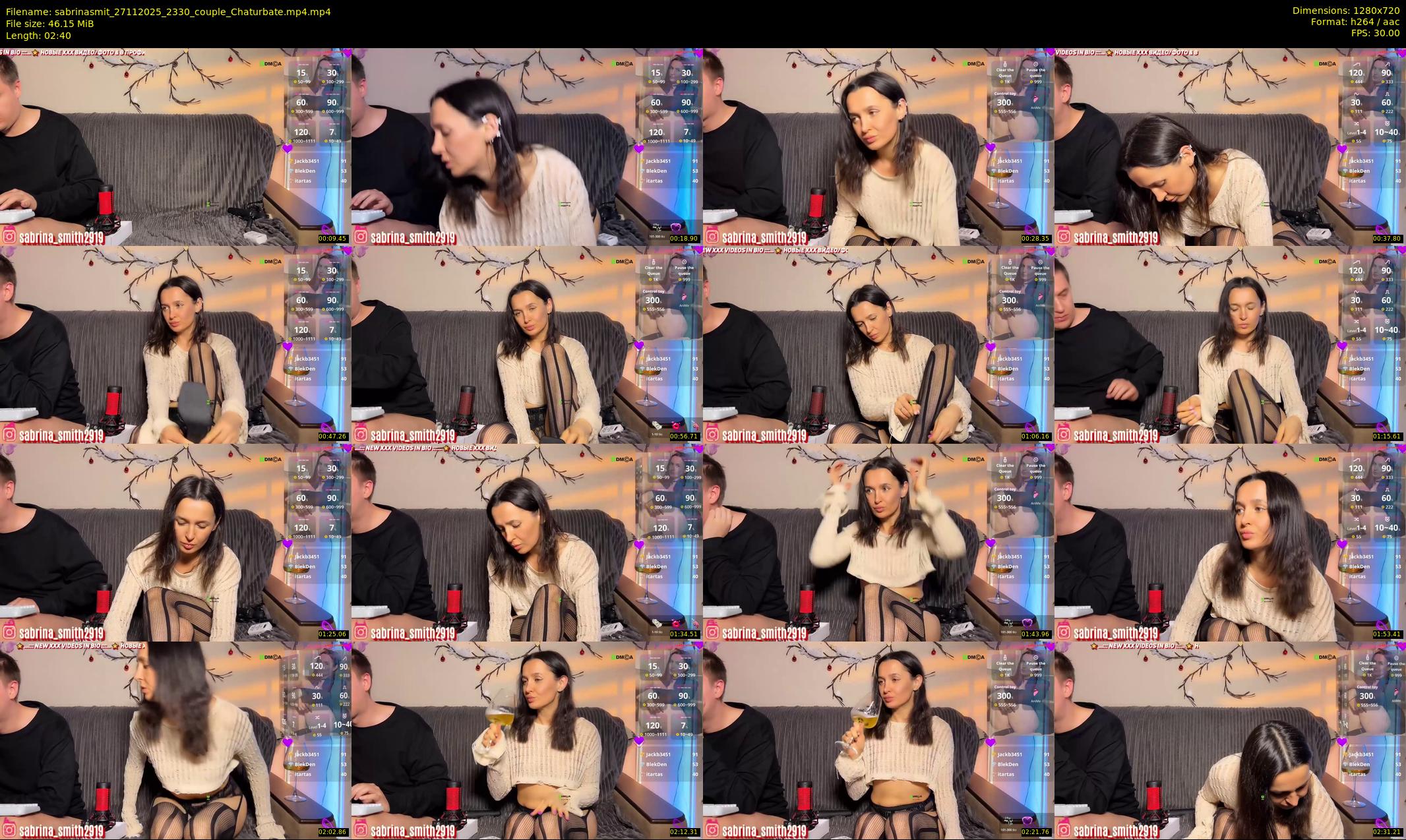 sabrinasmit — 3 minute Chaturbate couple cam show recording, 720p, Nov 27, 2025