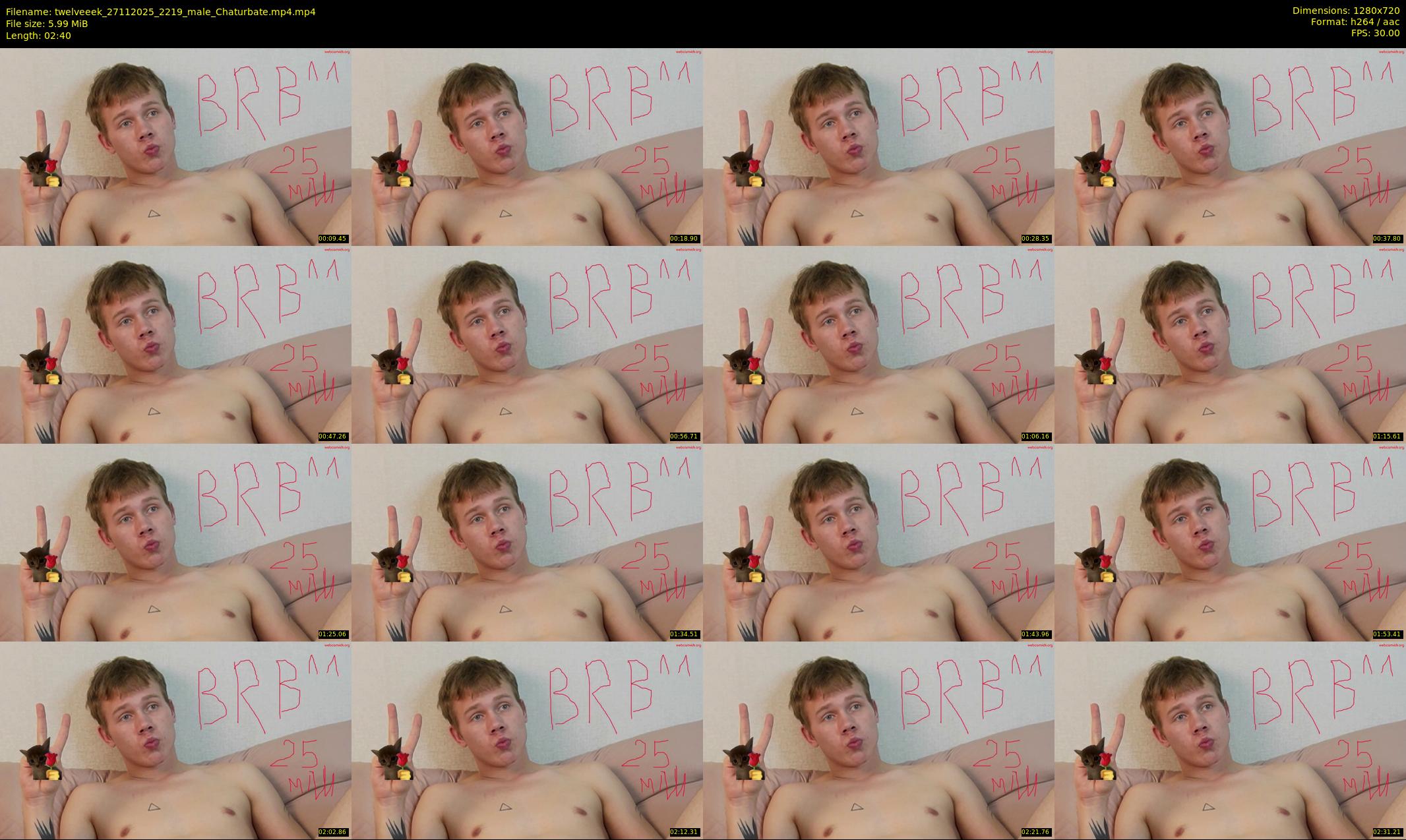 twelveeek — 3 minute Chaturbate male cam show recording, 720p, Nov 27, 2025