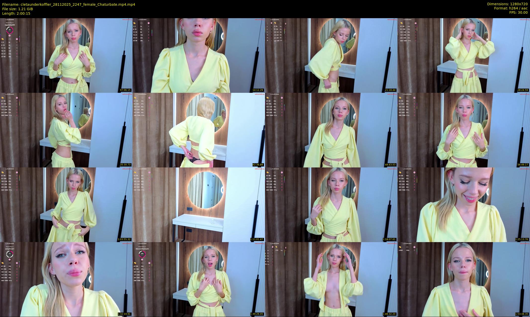 cletaunderkoffler — 121 minute Chaturbate female cam show recording, 720p, Nov 28, 2025