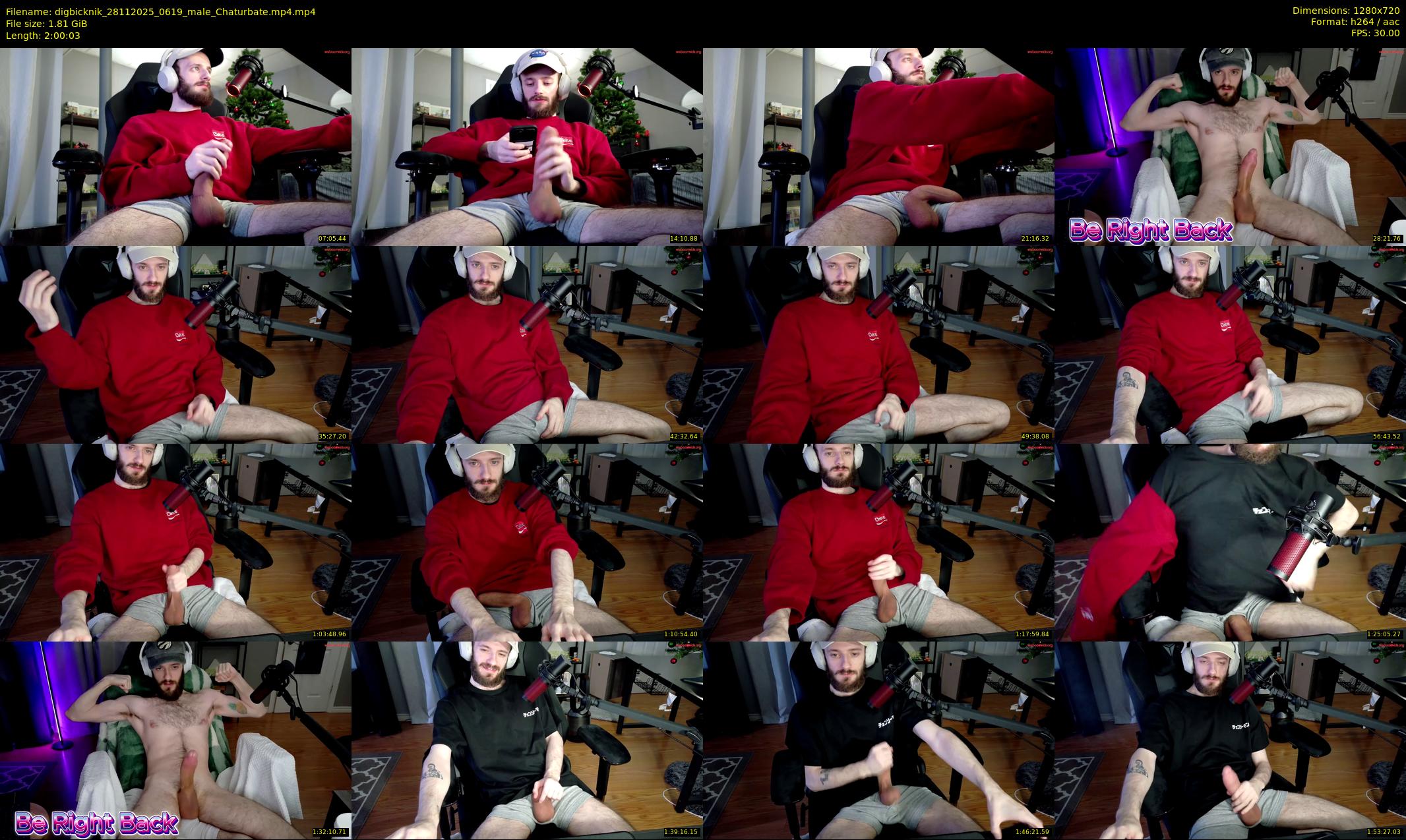 digbicknik — 121 minute Chaturbate male cam show recording, 720p, Nov 28, 2025