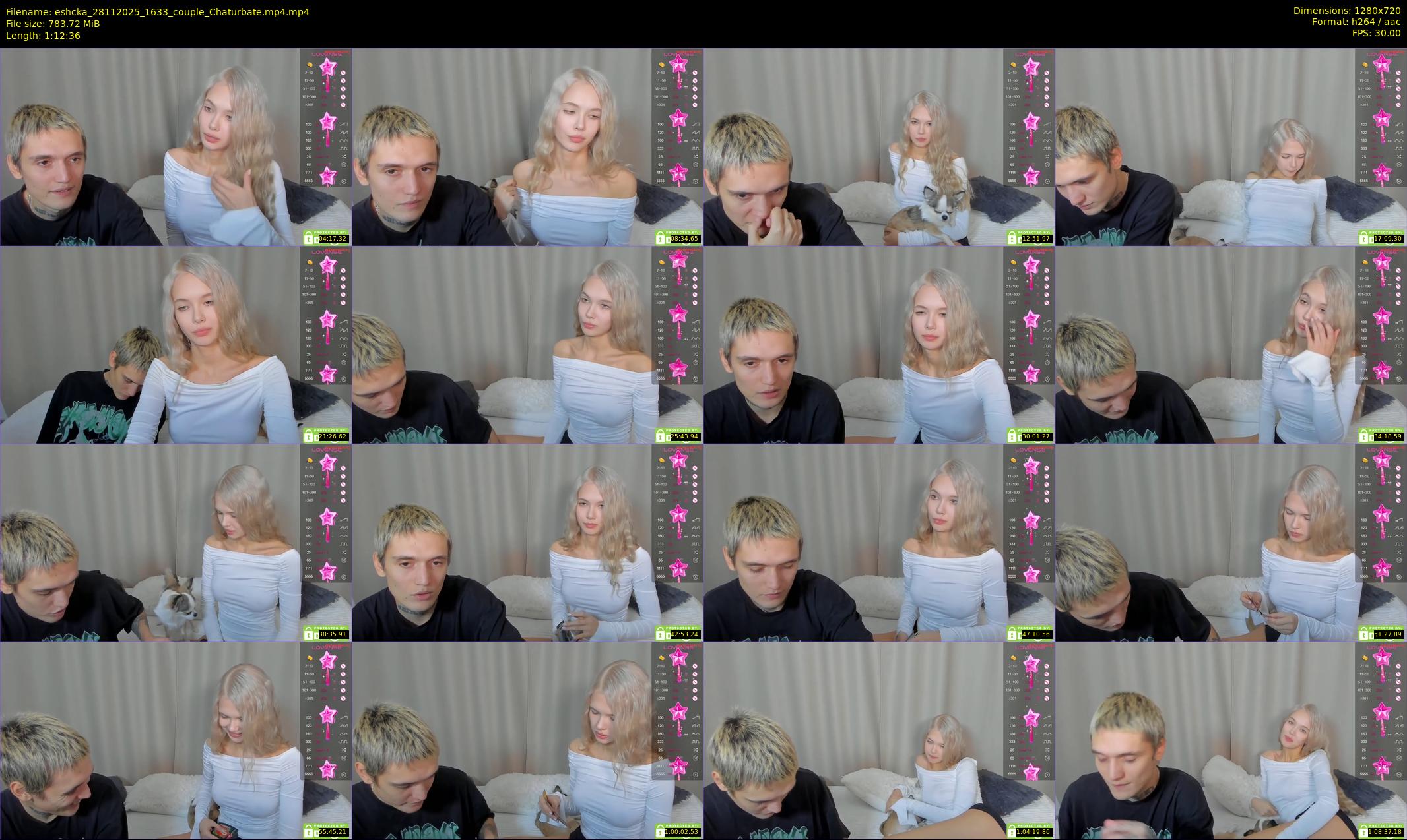 eshcka — 73 minute Chaturbate couple cam show recording, 720p, Nov 28, 2025