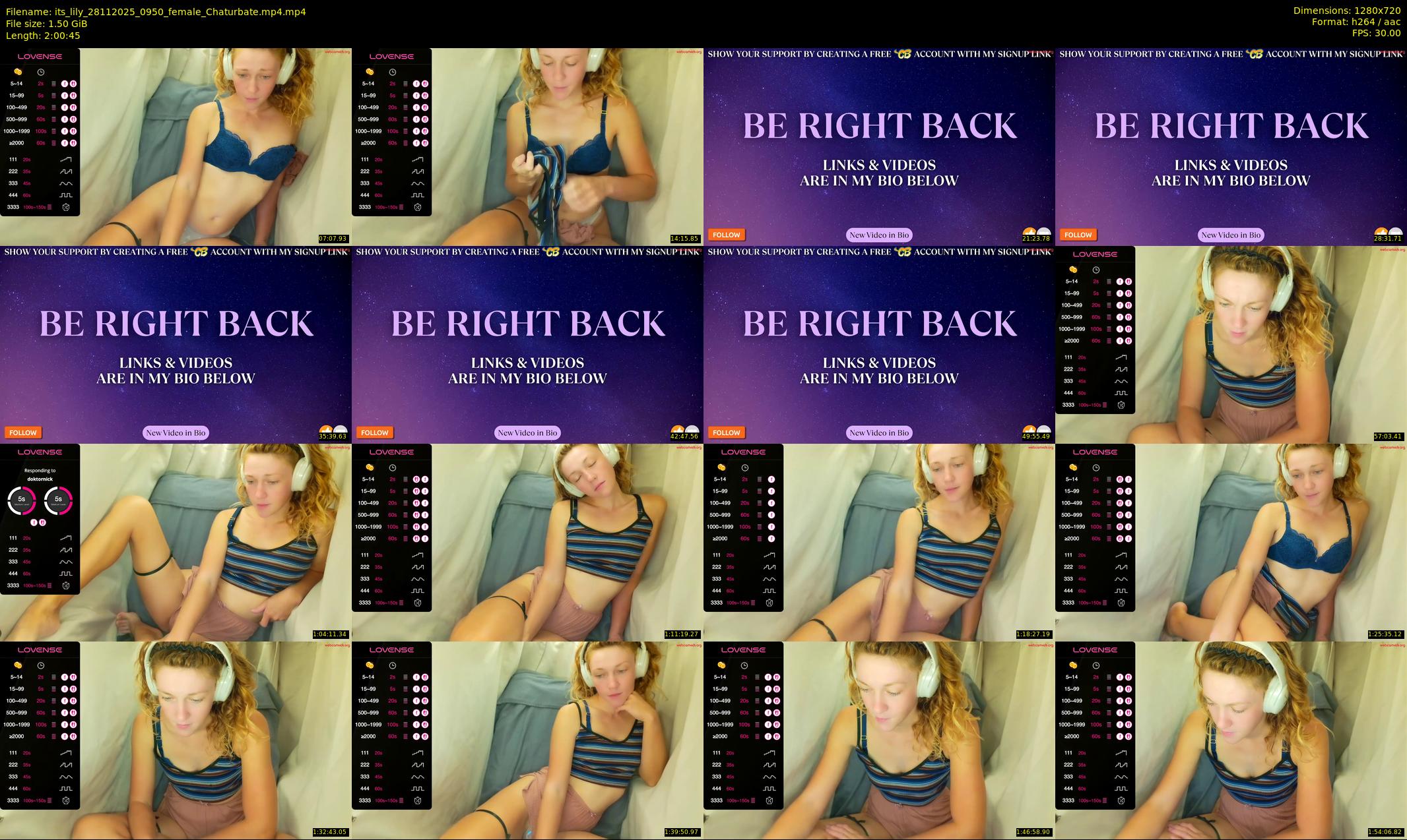 its_lily — 121 minute Chaturbate female cam show recording, 720p, Nov 28, 2025