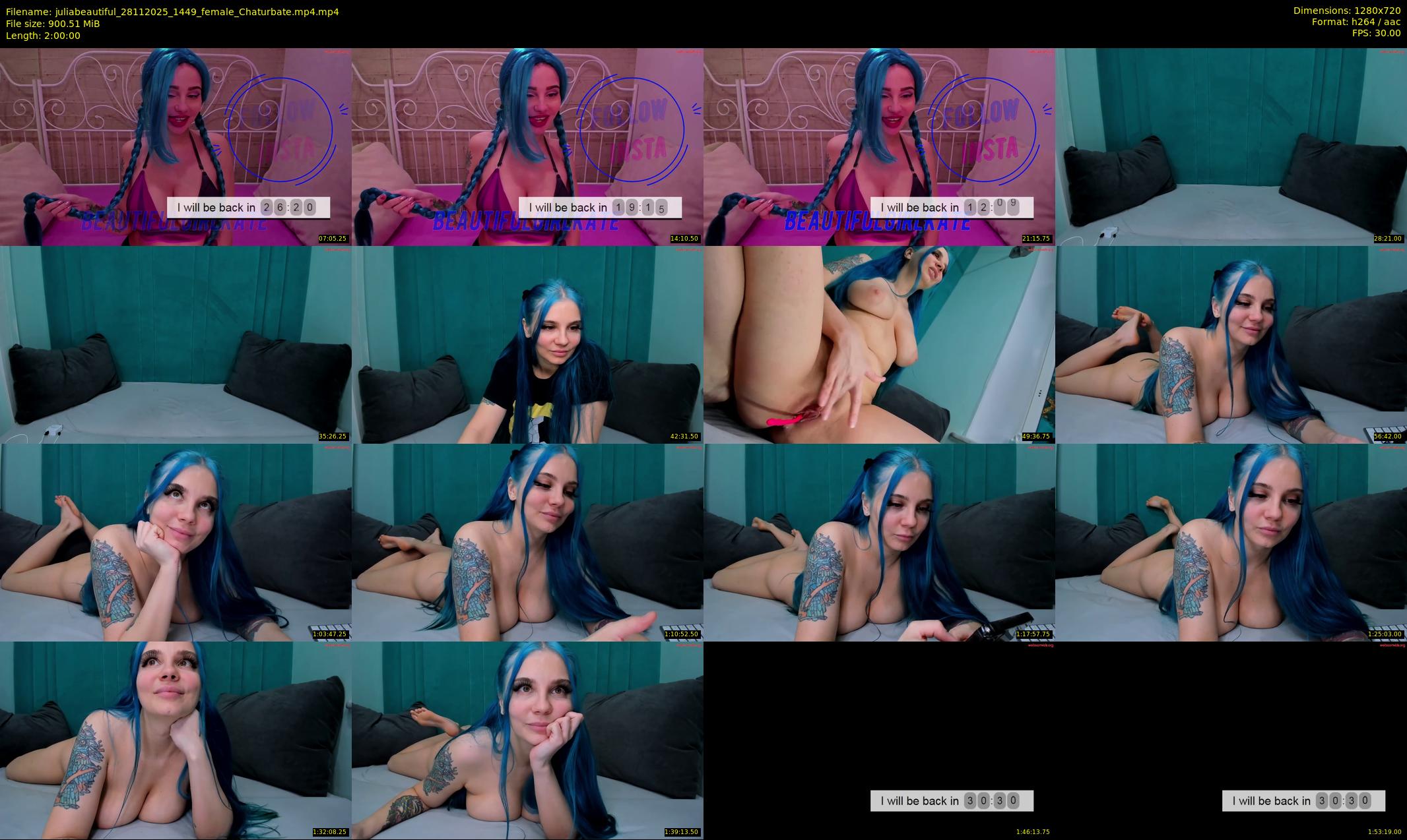 juliabeautiful — 120 minute Chaturbate female cam show recording, 720p, Nov 28, 2025