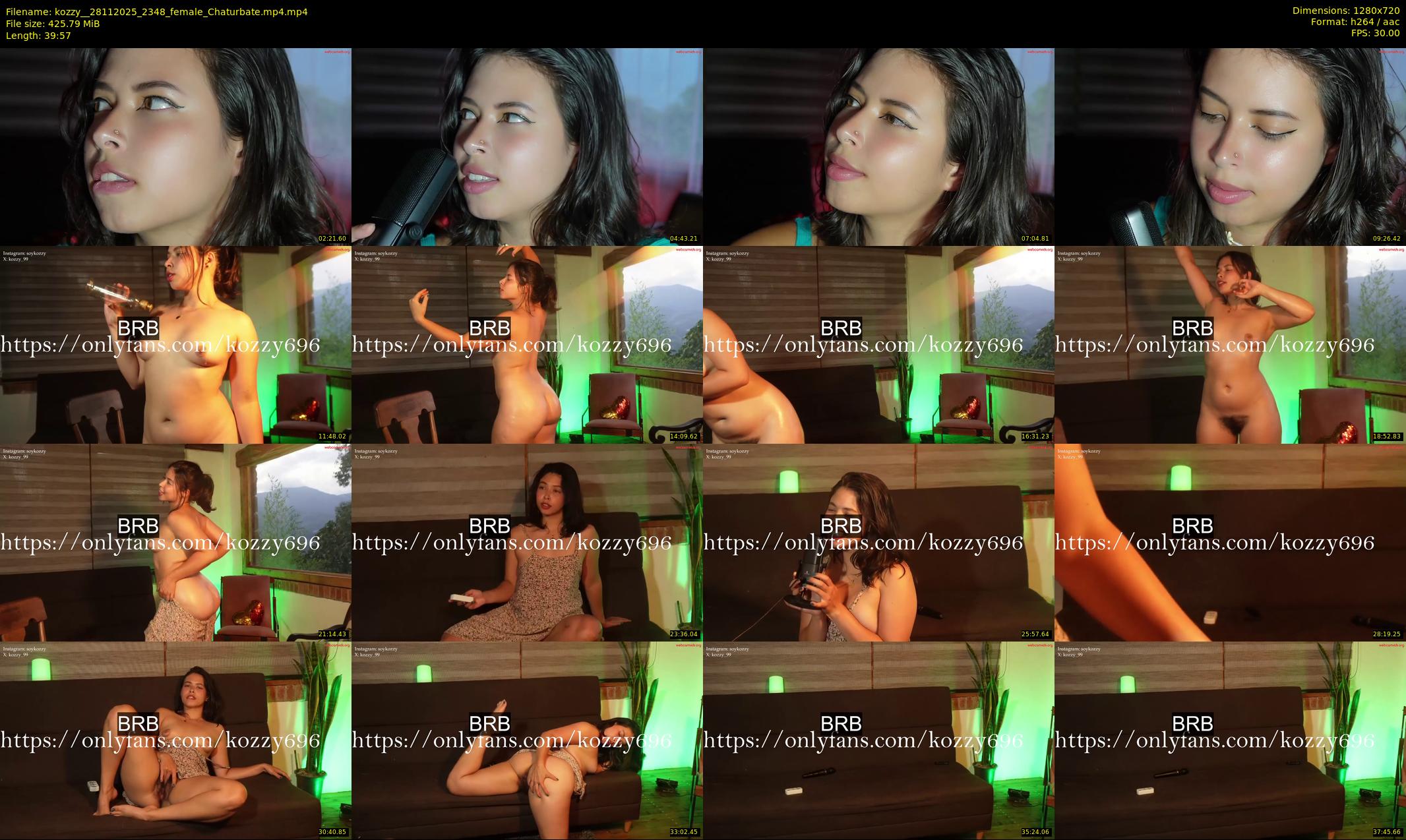 kozzy_ — 40 minute Chaturbate female cam show recording, 720p, Nov 28, 2025