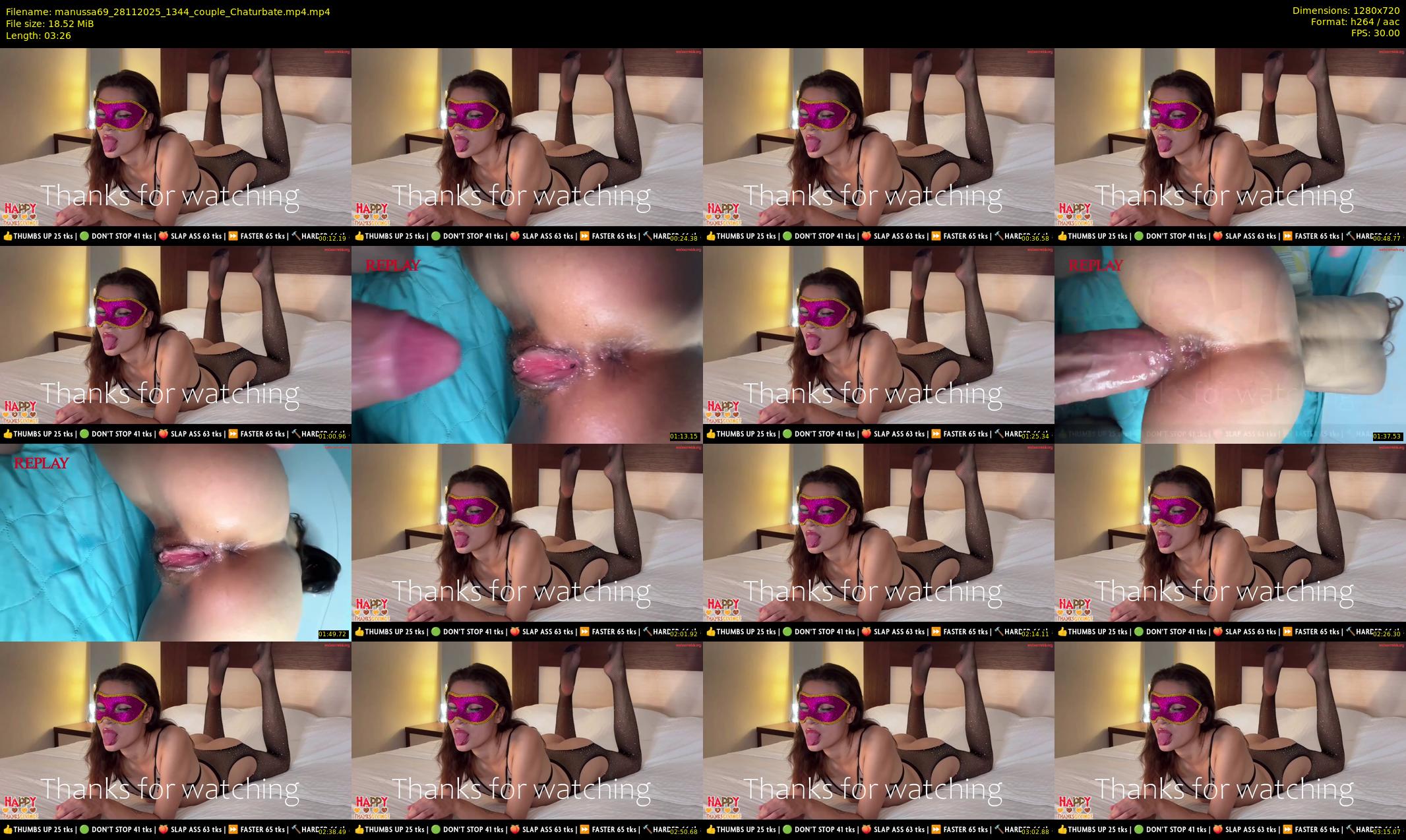 manussa69 — 4 minute Chaturbate couple cam show recording, 720p, Nov 28, 2025