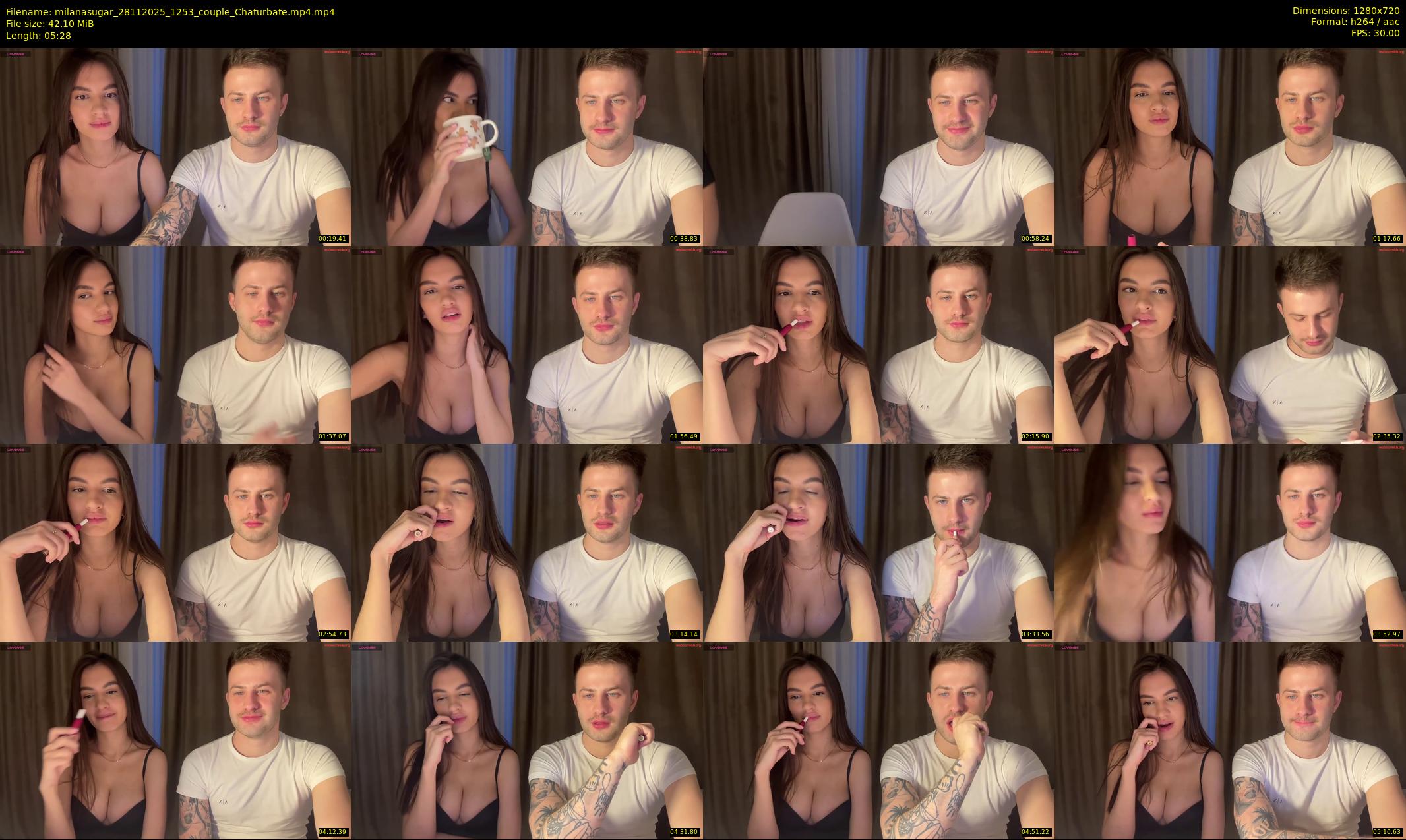 milanasugar — 6 minute Chaturbate couple cam show recording, 720p, Nov 28, 2025