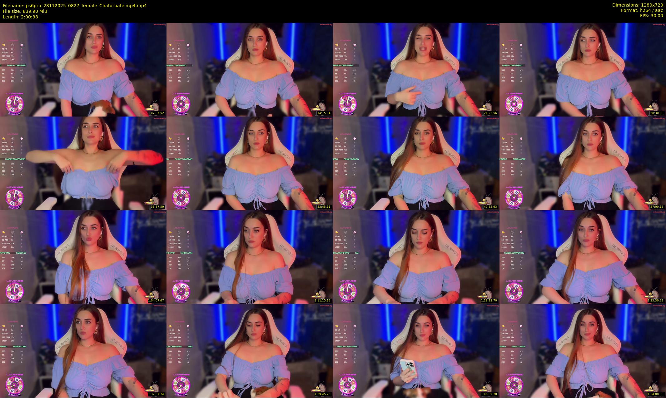 ps6pro — 121 minute Chaturbate female cam show recording, 720p, Nov 28, 2025