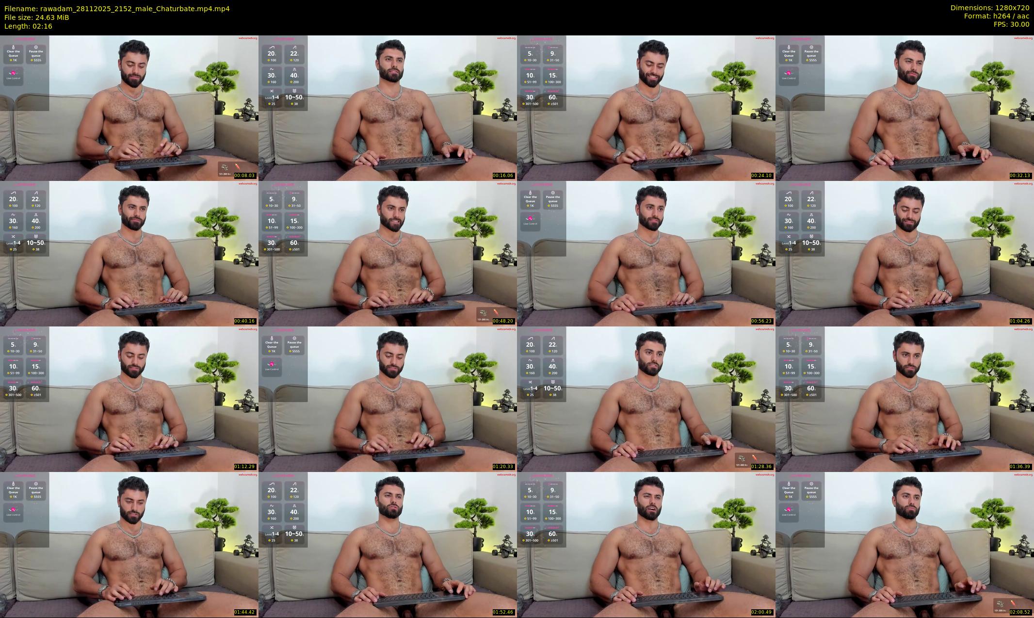 rawadam — 3 minute Chaturbate male cam show recording, 720p, Nov 28, 2025