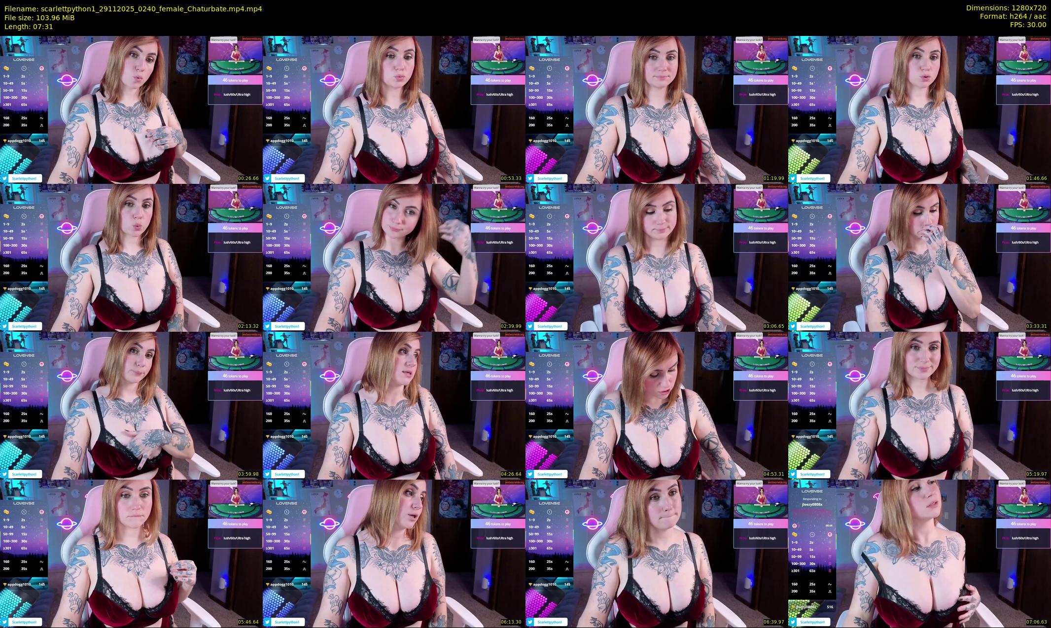 scarlettpython1 — 8 minute Chaturbate female cam show recording, 720p, Nov 29, 2025
