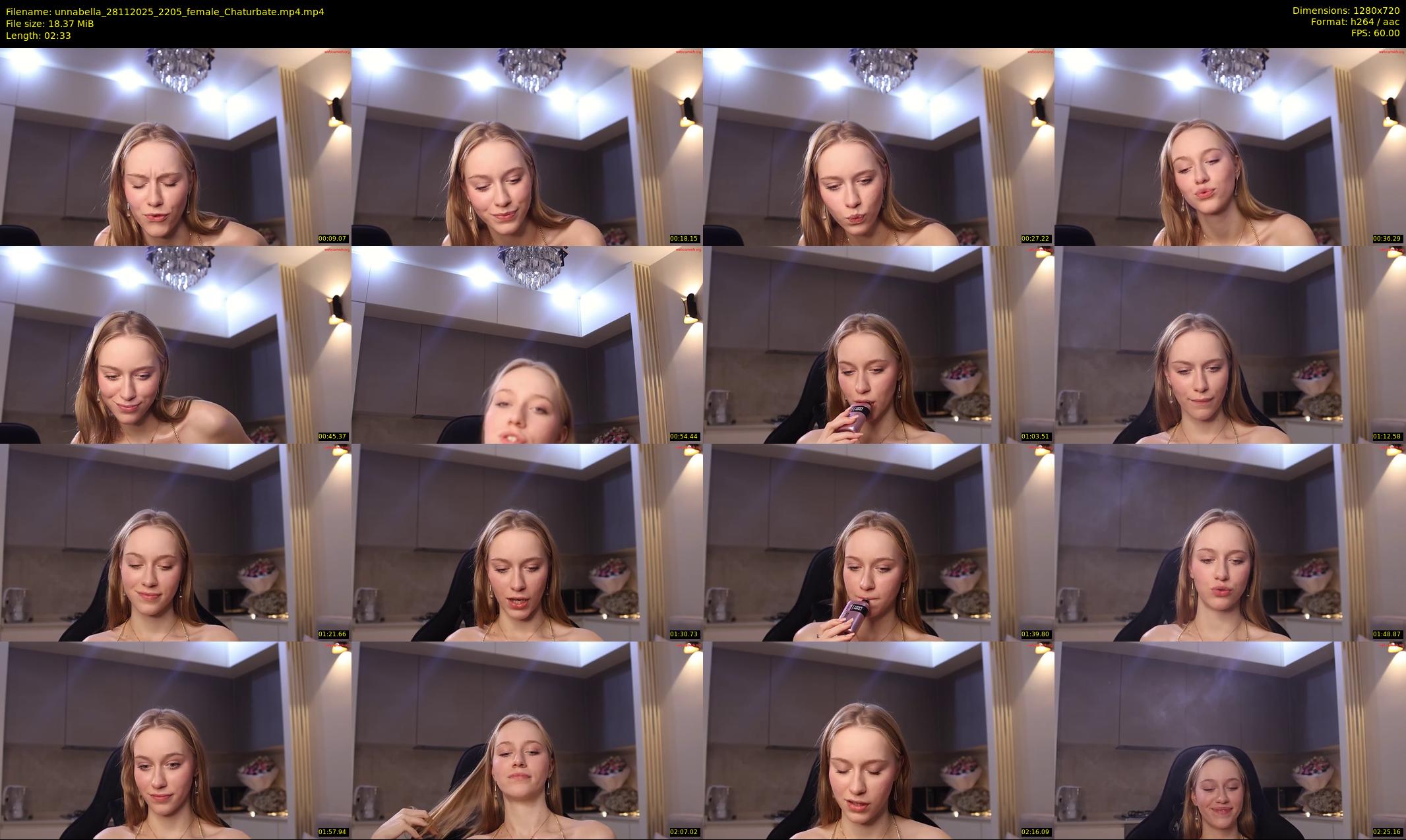 unnabella — 3 minute Chaturbate female cam show recording, 720p, Nov 28, 2025