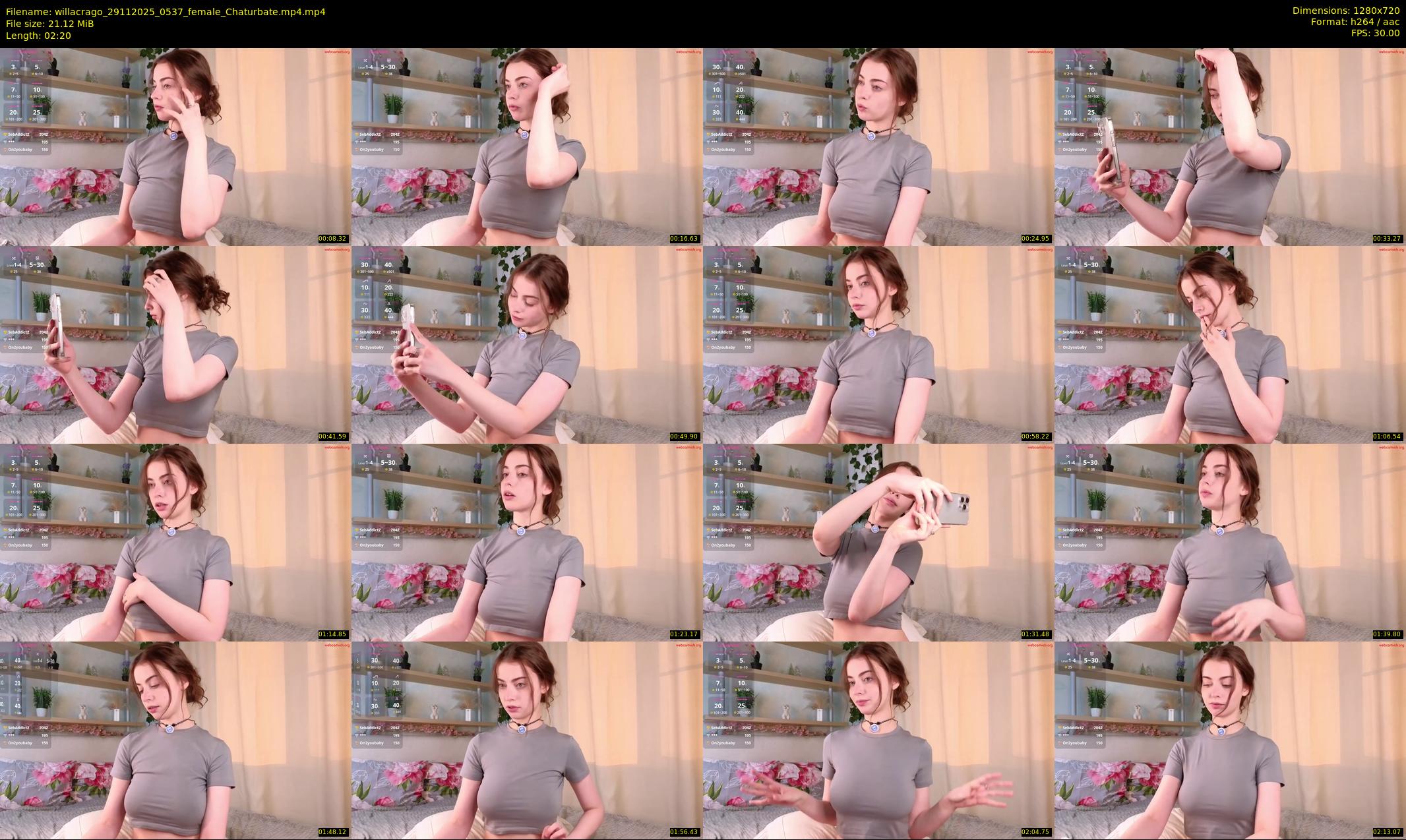 willacrago — 3 minute Chaturbate female cam show recording, 720p, Nov 29, 2025