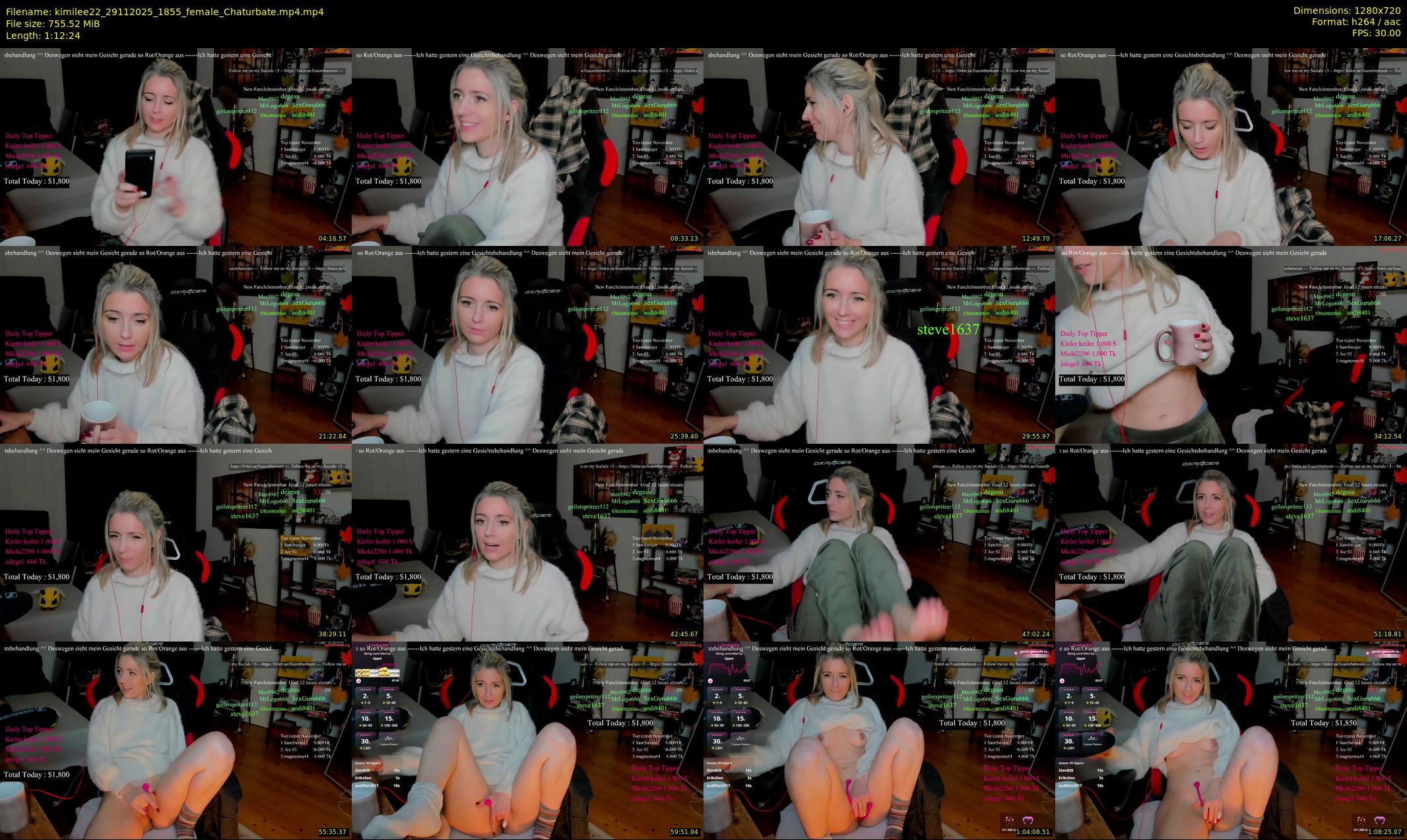 kimilee22 — 73 minute Chaturbate female cam show recording, 720p, Nov 29, 2025