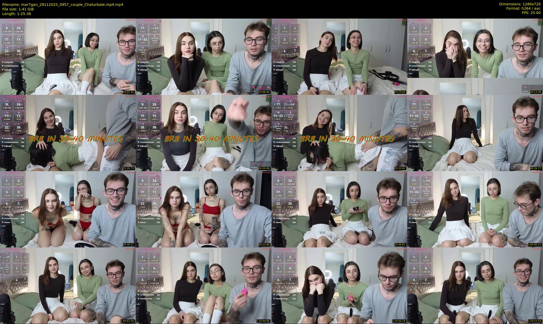 mar7gan — 86 minute Chaturbate couple cam show recording, 720p, Nov 29, 2025