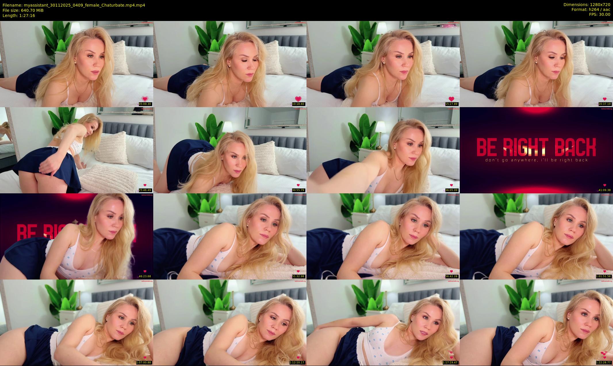 myassistant — 88 minute Chaturbate female cam show recording, 720p, Nov 30, 2025