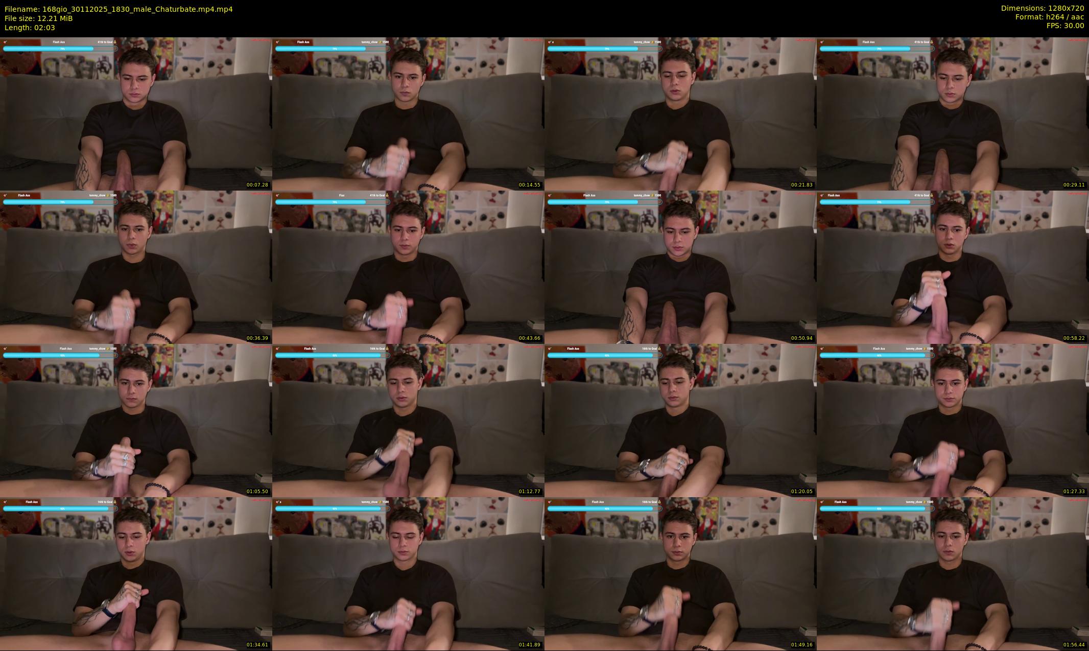 168gio — 3 minute Chaturbate male cam show recording, 720p, Nov 30, 2025