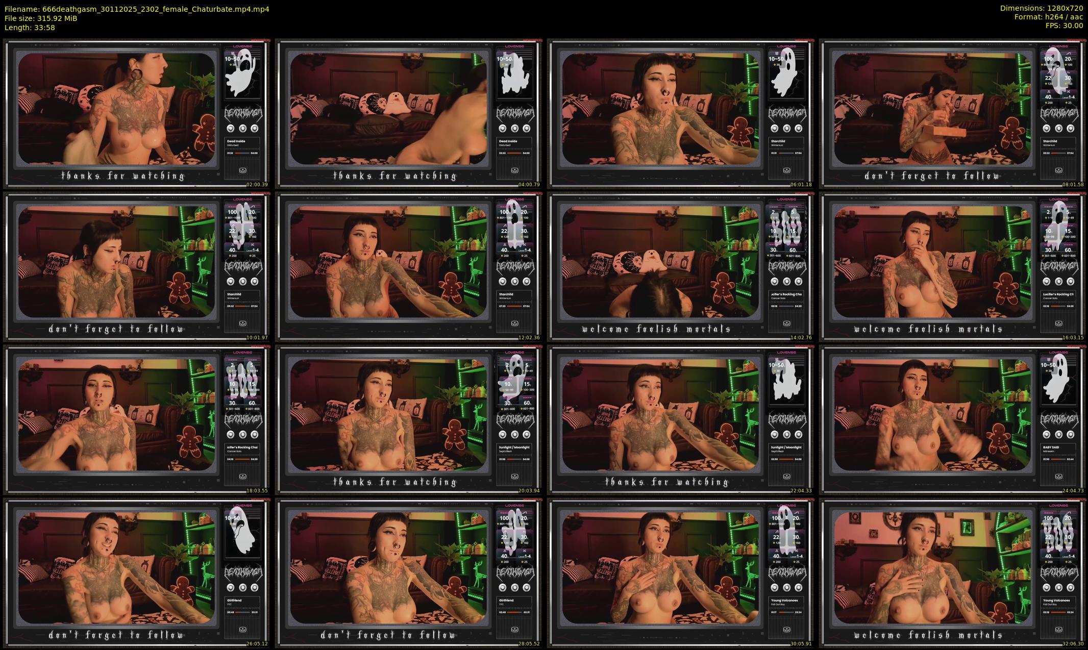 666deathgasm — 34 minute Chaturbate female cam show recording, 720p, Nov 30, 2025