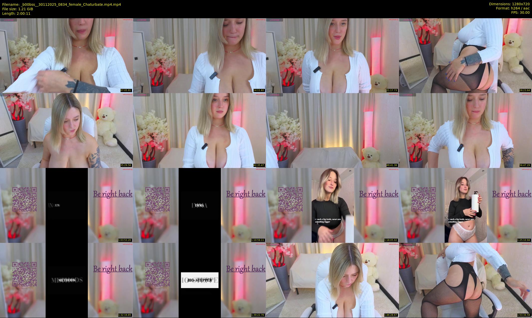 _b00bss_ — 121 minute Chaturbate female cam show recording, 720p, Nov 30, 2025