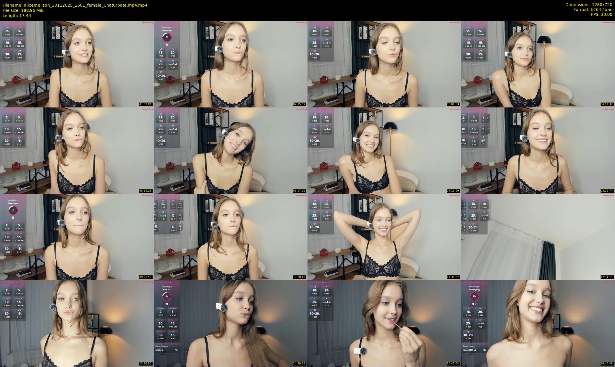 alicemelison — 18 minute Chaturbate female cam show recording, 720p, Nov 30, 2025