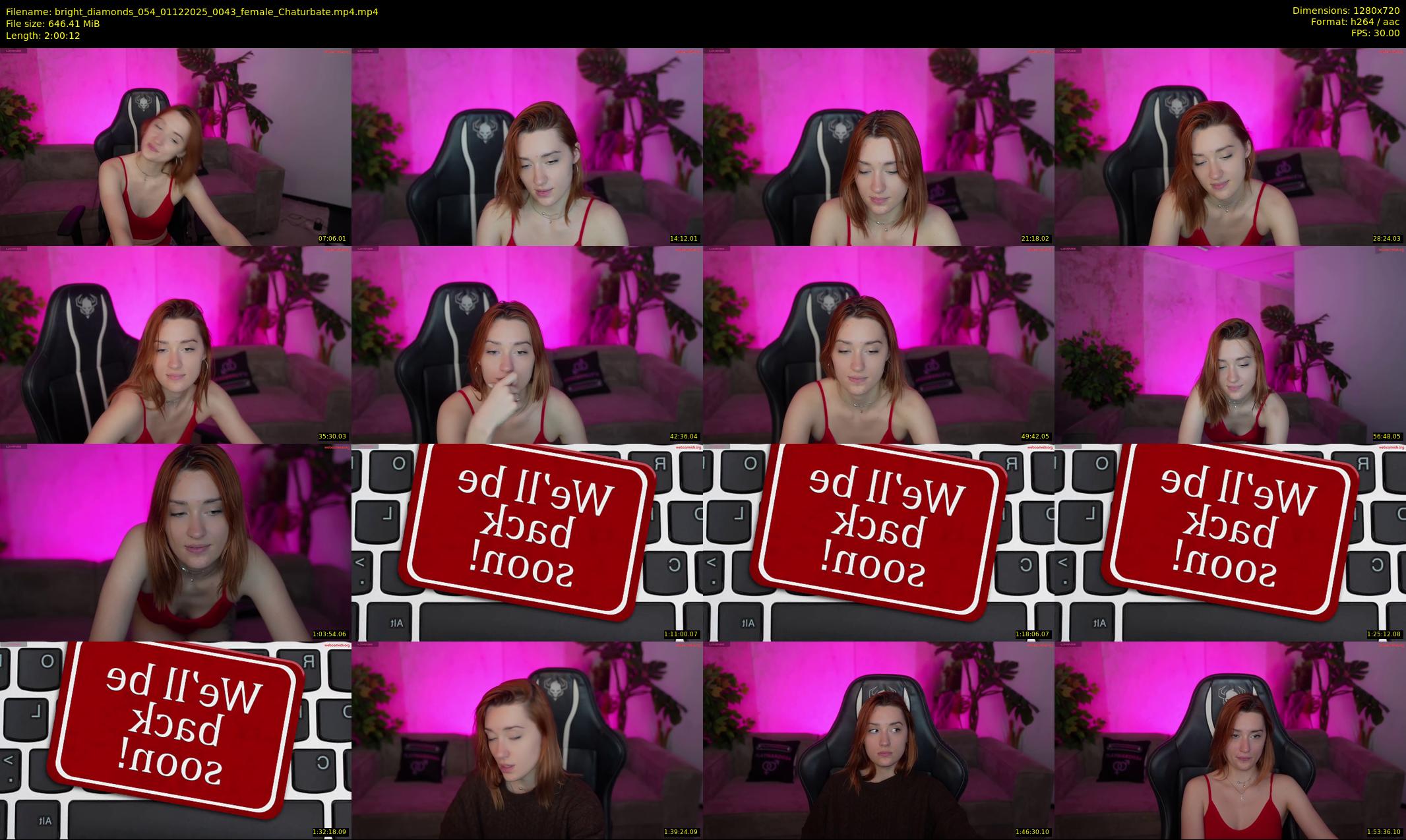 bright_diamonds_054 — 121 minute Chaturbate couple cam show recording, 720p, Dec 1, 2025