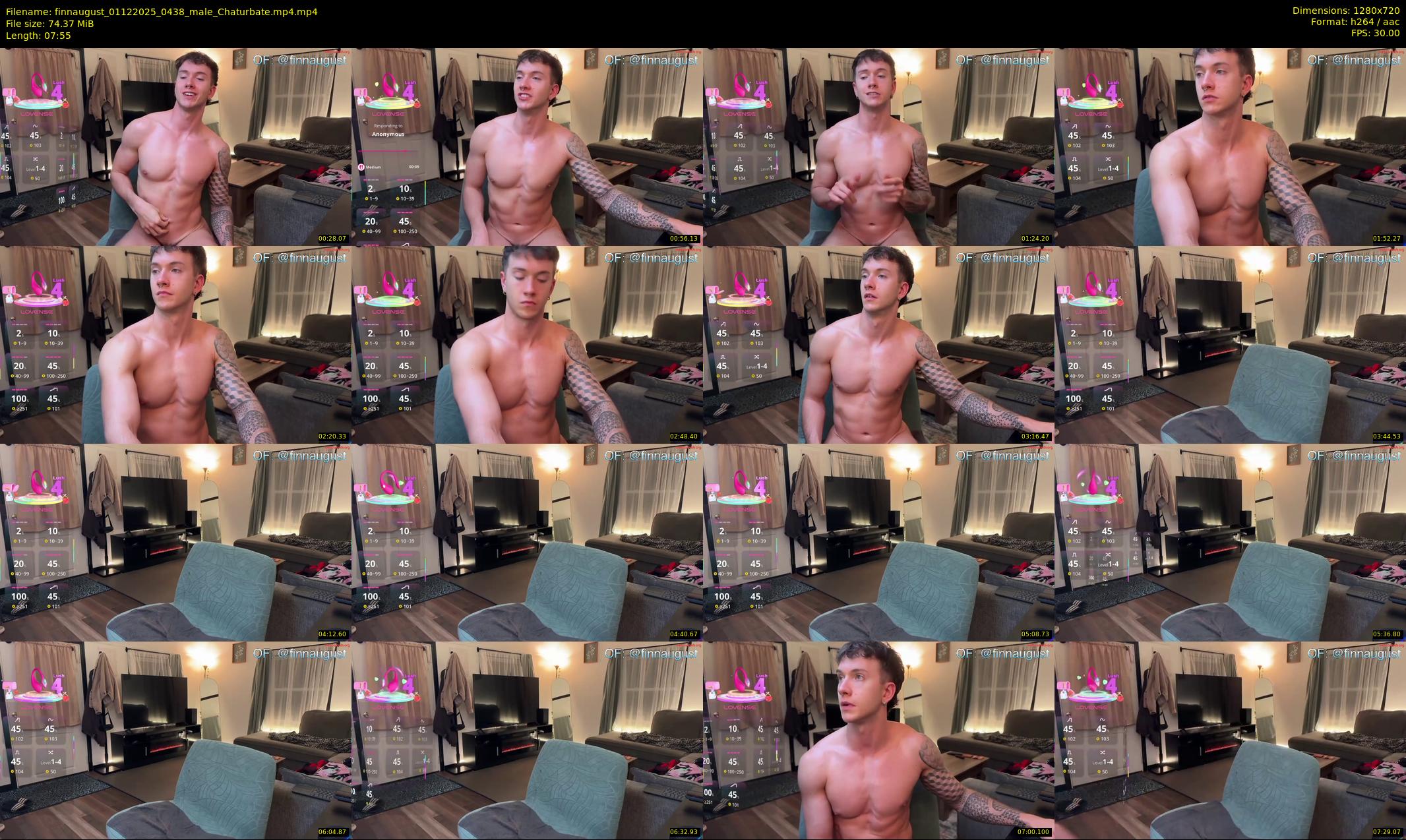finnaugust — 8 minute Chaturbate male cam show recording, 720p, Dec 1, 2025