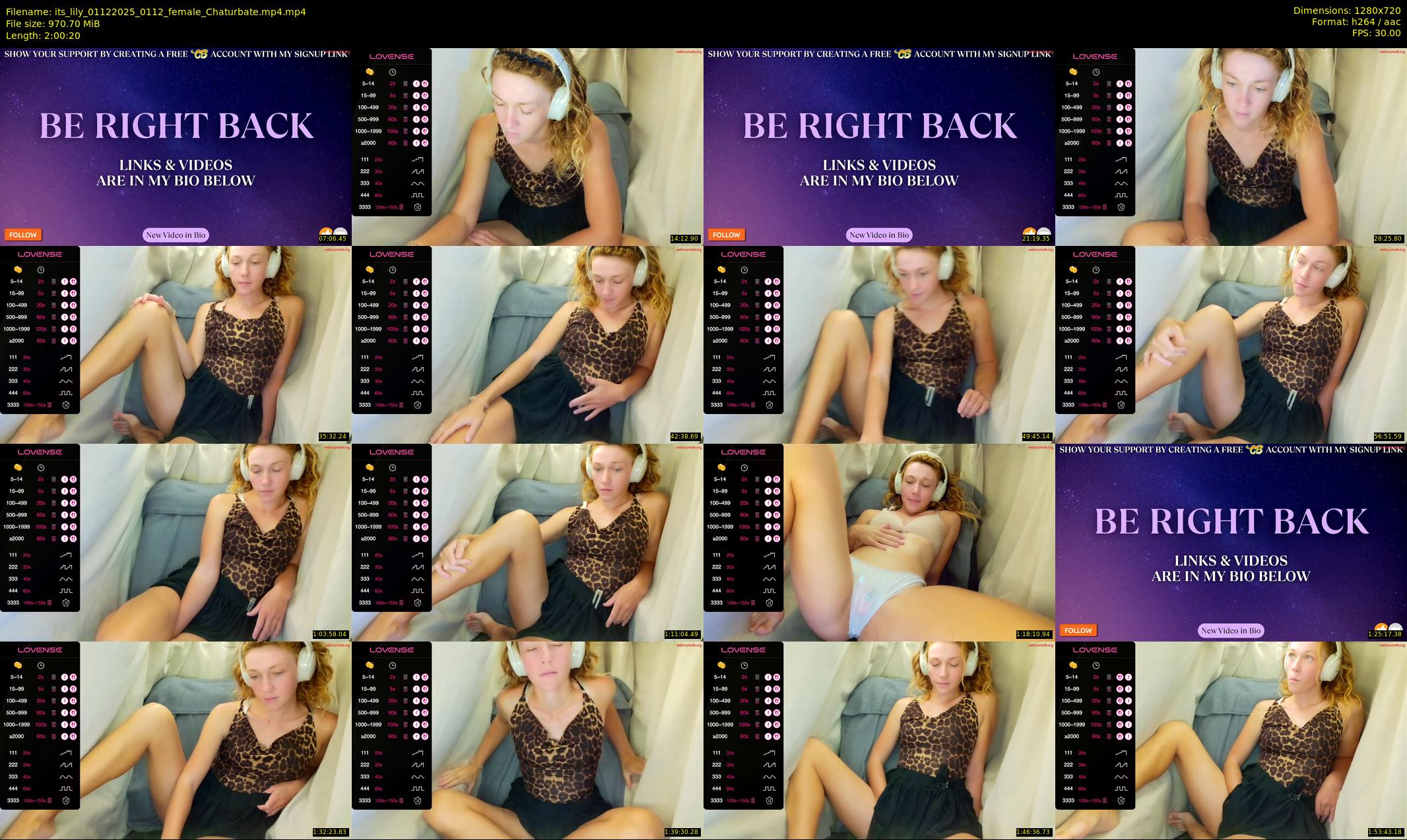 its_lily — 121 minute Chaturbate female cam show recording, 720p, Dec 1, 2025