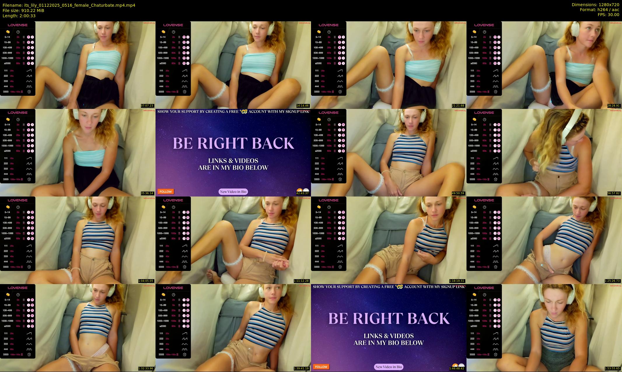 its_lily — 121 minute Chaturbate female cam show recording, 720p, Dec 1, 2025