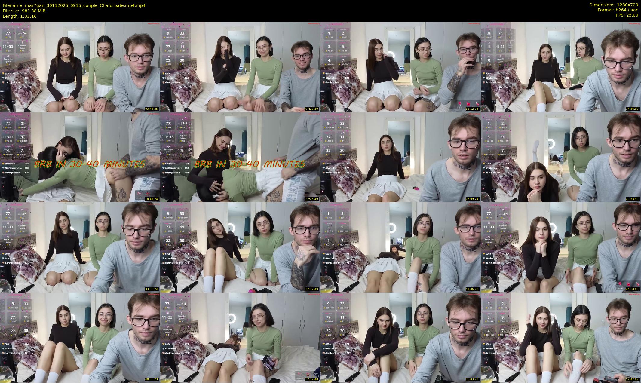 mar7gan — 64 minute Chaturbate couple cam show recording, 720p, Nov 30, 2025