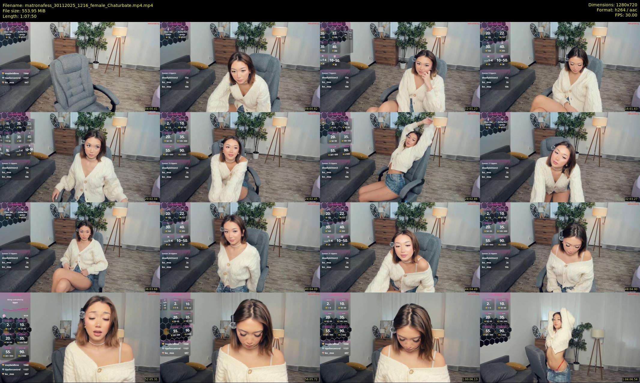 matronafess — 68 minute Chaturbate female cam show recording, 720p, Nov 30, 2025