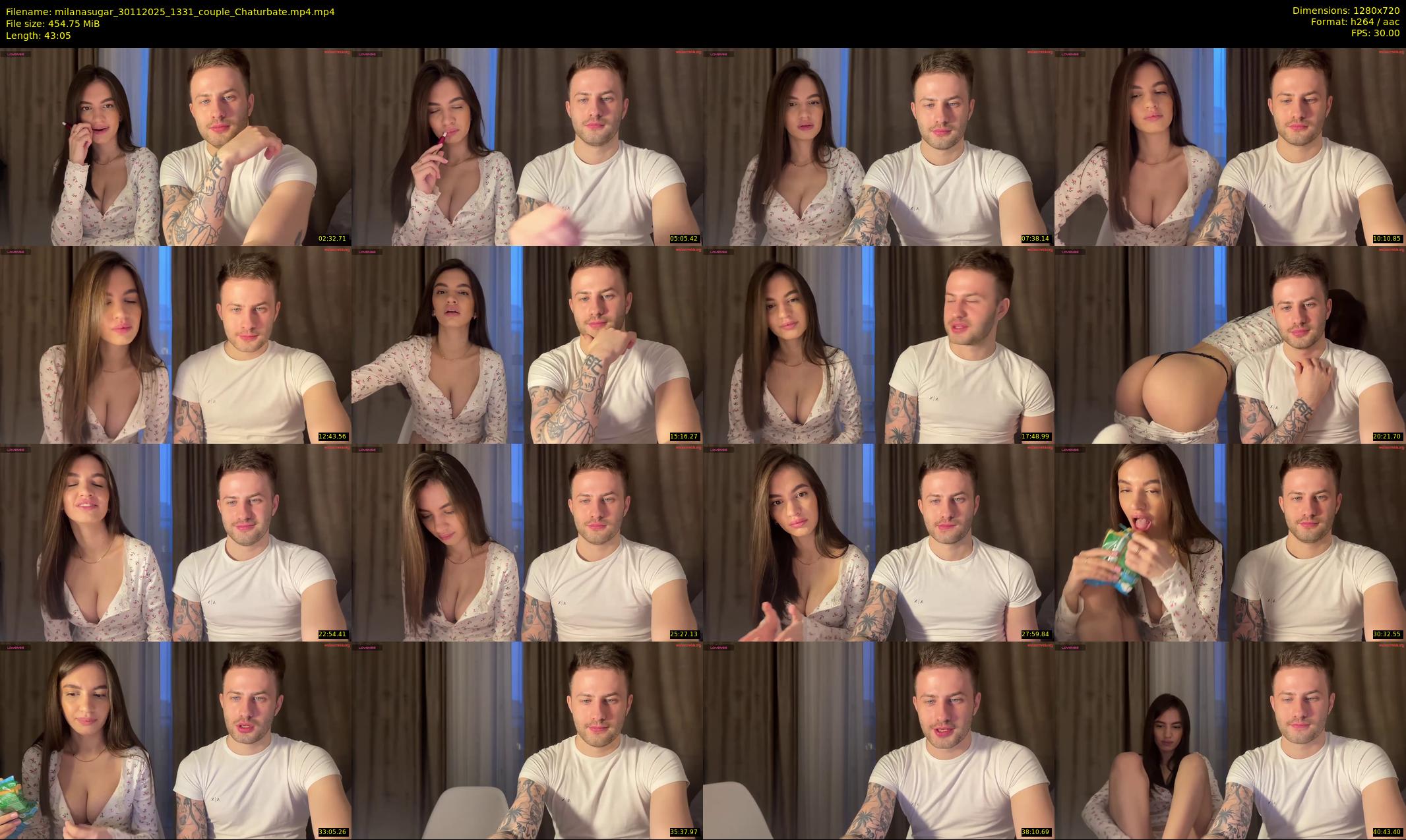 milanasugar — 44 minute Chaturbate couple cam show recording, 720p, Nov 30, 2025