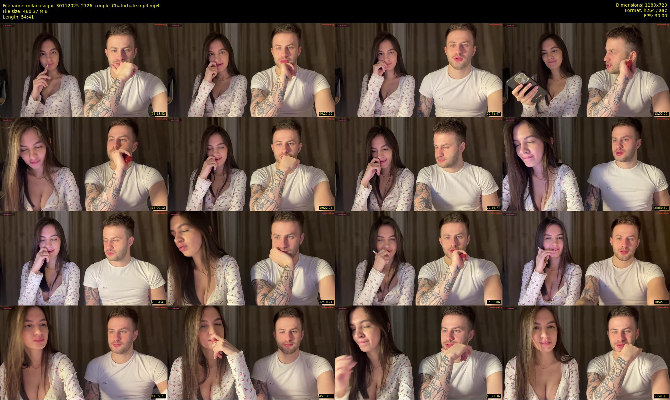 milanasugar — 55 minute Chaturbate couple cam show recording, 720p, Nov 30, 2025
