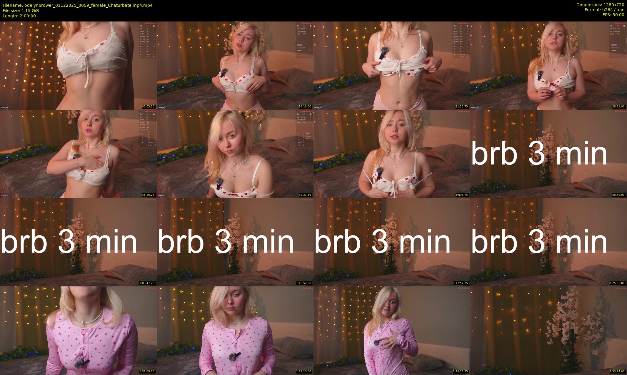 odelynbrower — 120 minute Chaturbate female cam show recording, 720p, Dec 1, 2025