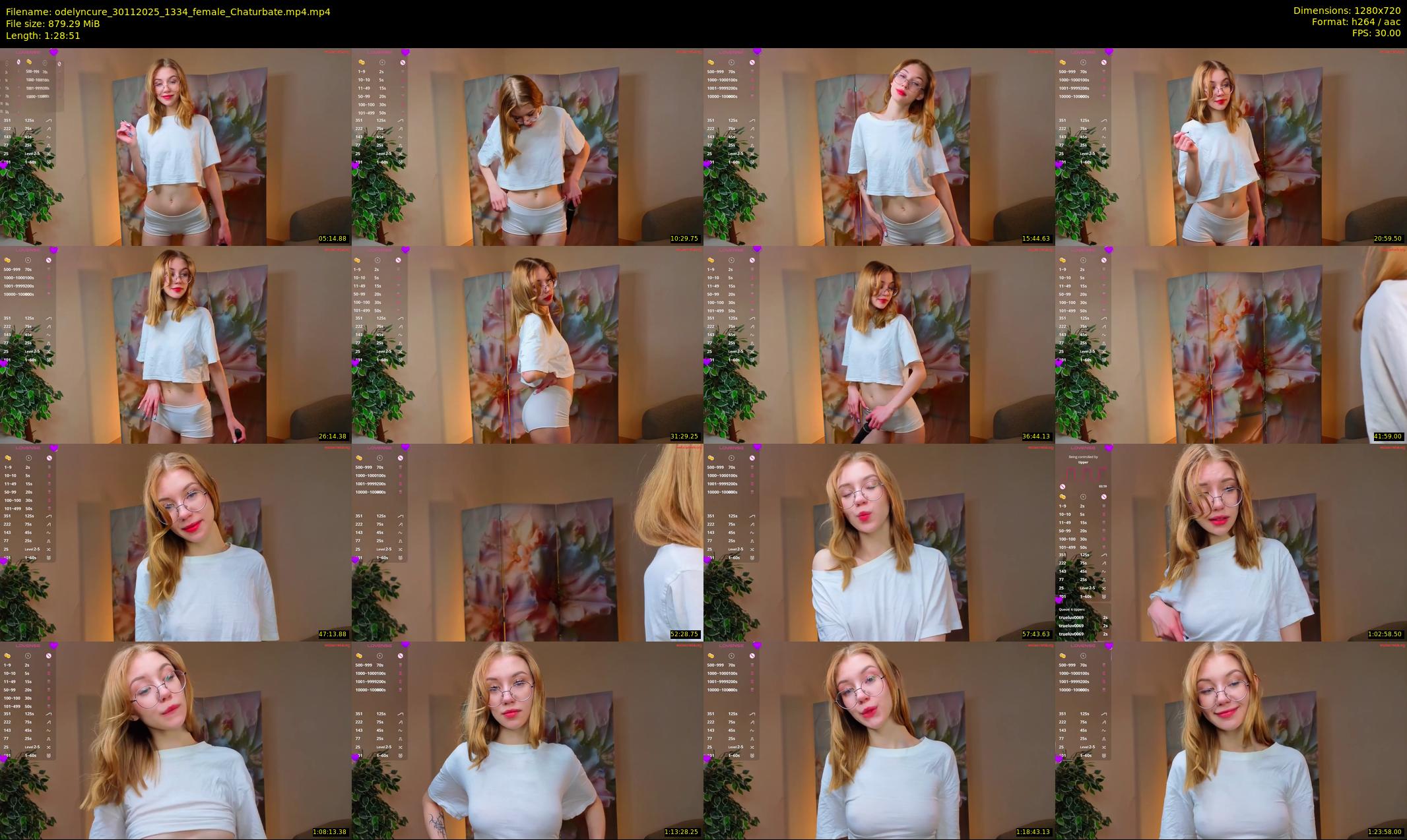 odelyncure — 89 minute Chaturbate female cam show recording, 720p, Nov 30, 2025