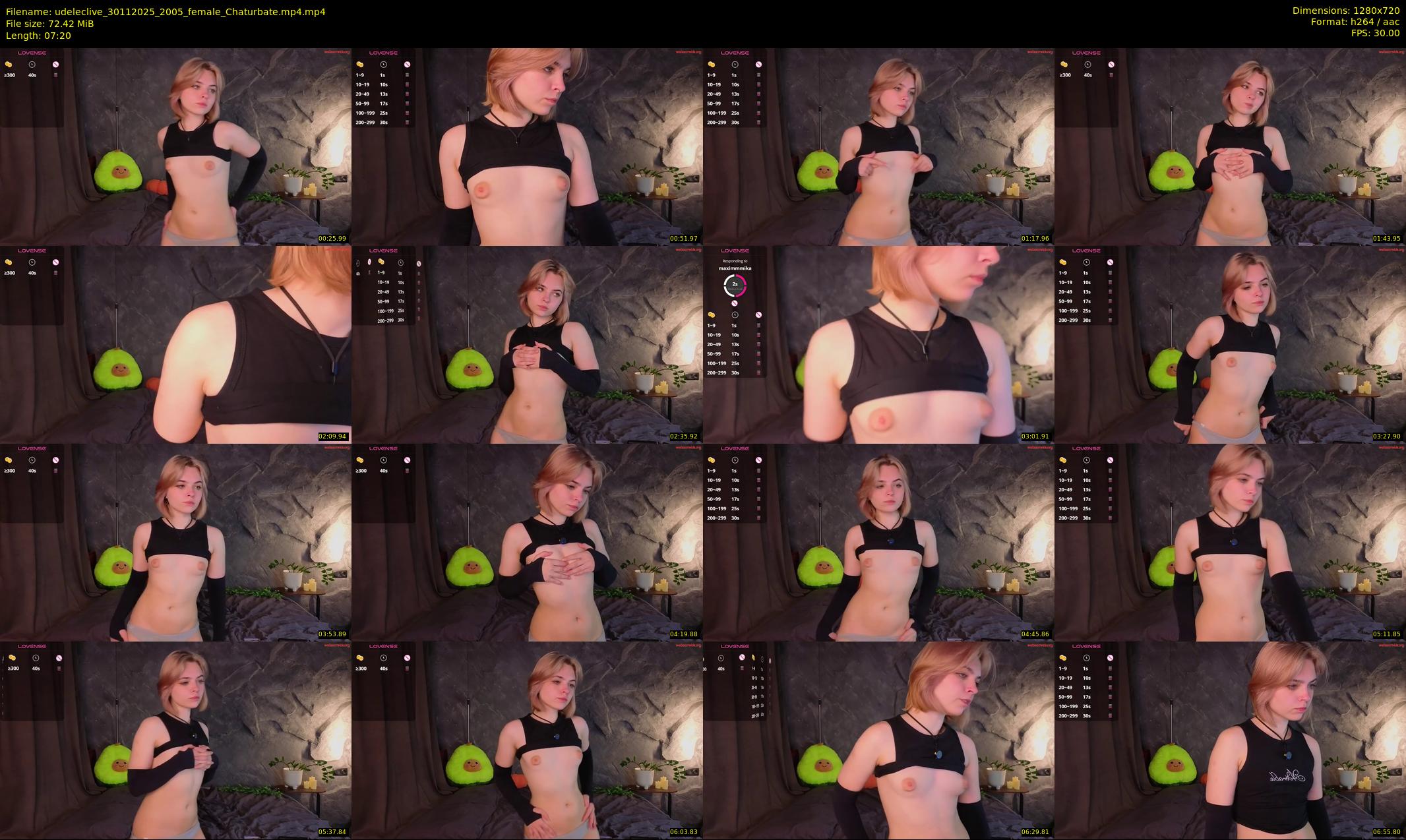 udeleclive — 8 minute Chaturbate female cam show recording, 720p, Nov 30, 2025