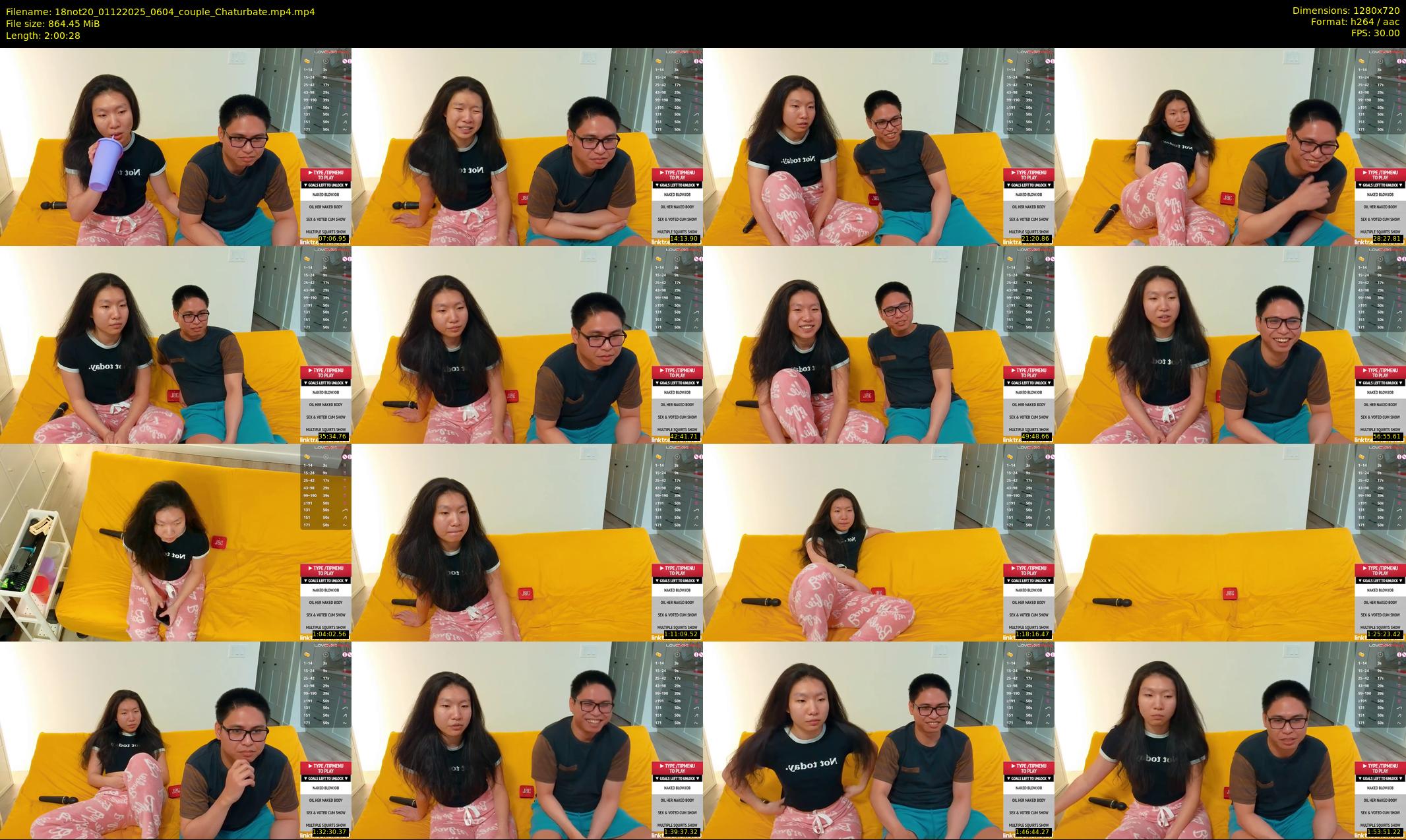 18not20 — 121 minute Chaturbate couple cam show recording, 720p, Dec 1, 2025