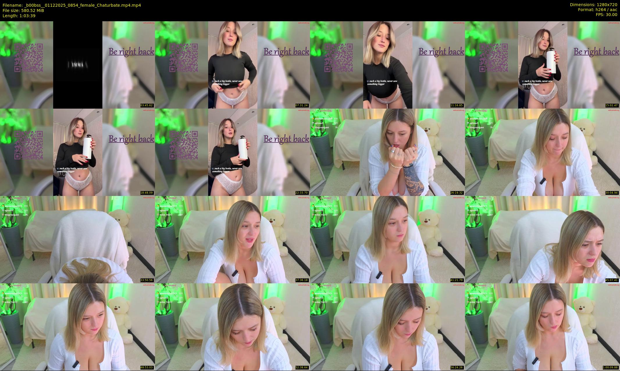 _b00bss_ — 64 minute Chaturbate female cam show recording, 720p, Dec 1, 2025