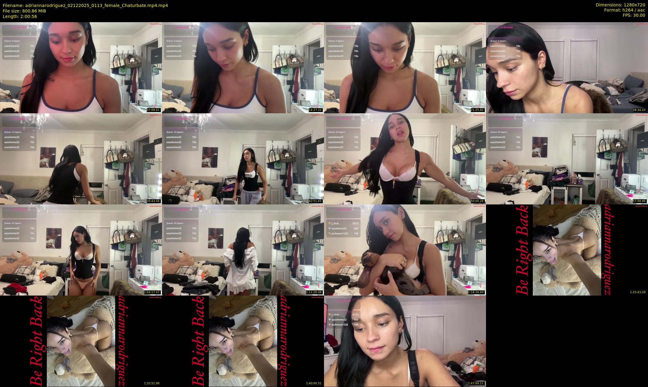 adriannarodriguez — 121 minute Chaturbate female cam show recording, 720p, Dec 2, 2025