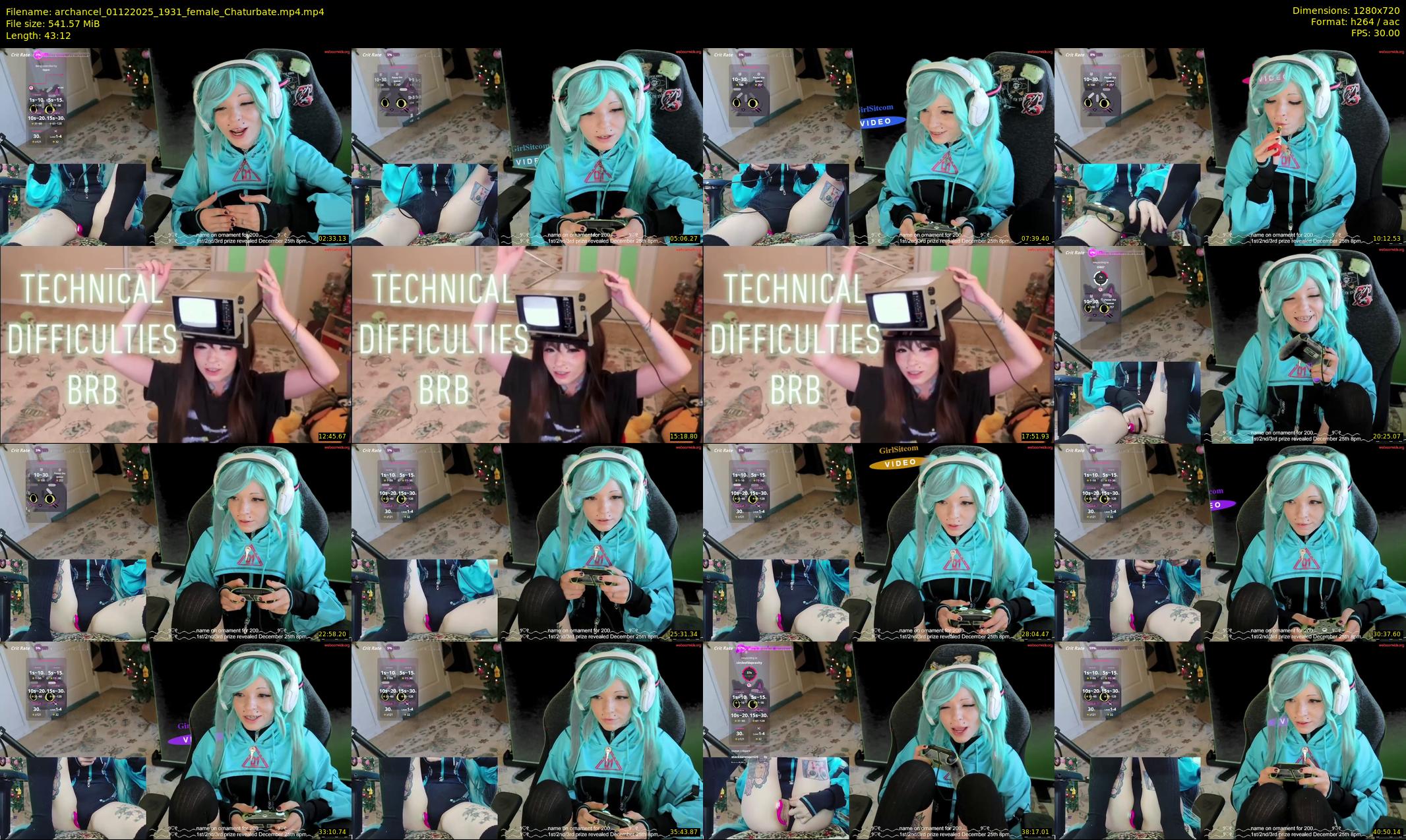 archancel — 44 minute Chaturbate female cam show recording, 720p, Dec 1, 2025