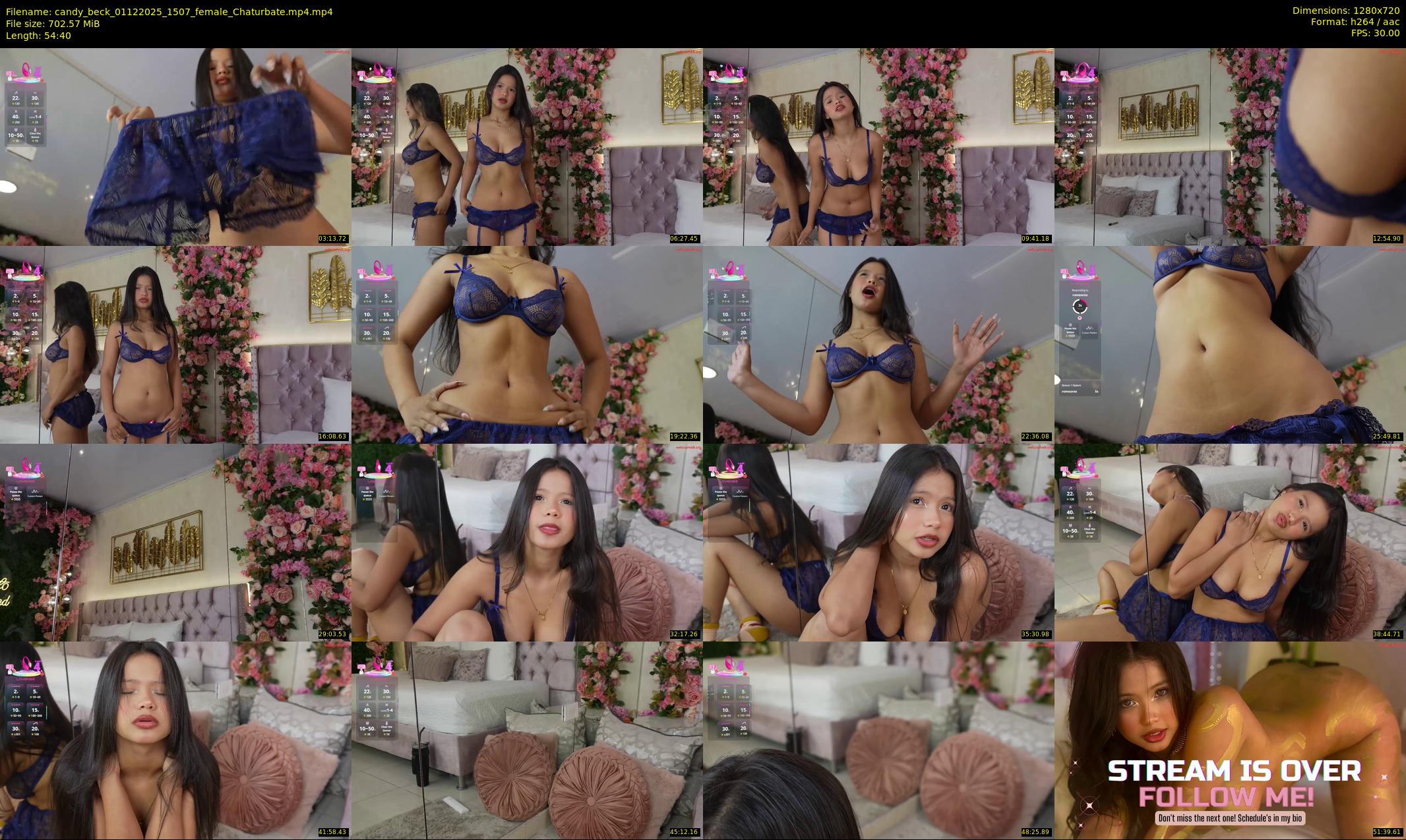 candy_beck — 55 minute Chaturbate female cam show recording, 720p, Dec 1, 2025
