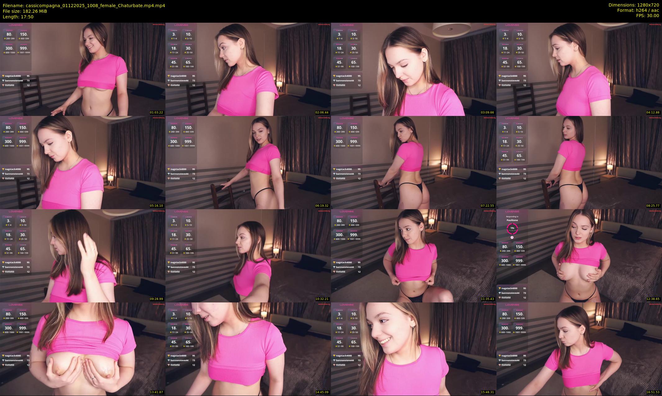 cassicompagna — 18 minute Chaturbate female cam show recording, 720p, Dec 1, 2025