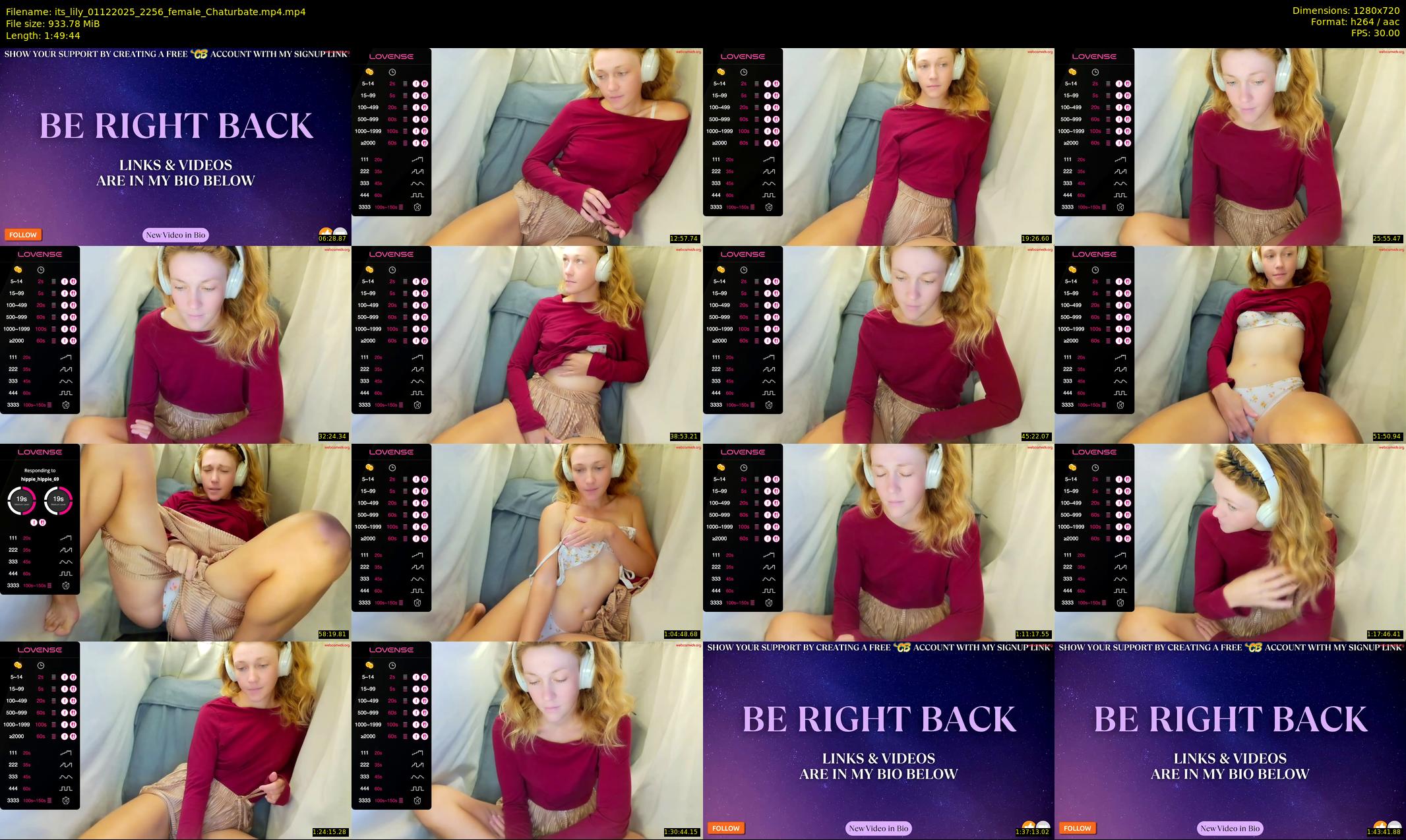 its_lily — 110 minute Chaturbate female cam show recording, 720p, Dec 1, 2025